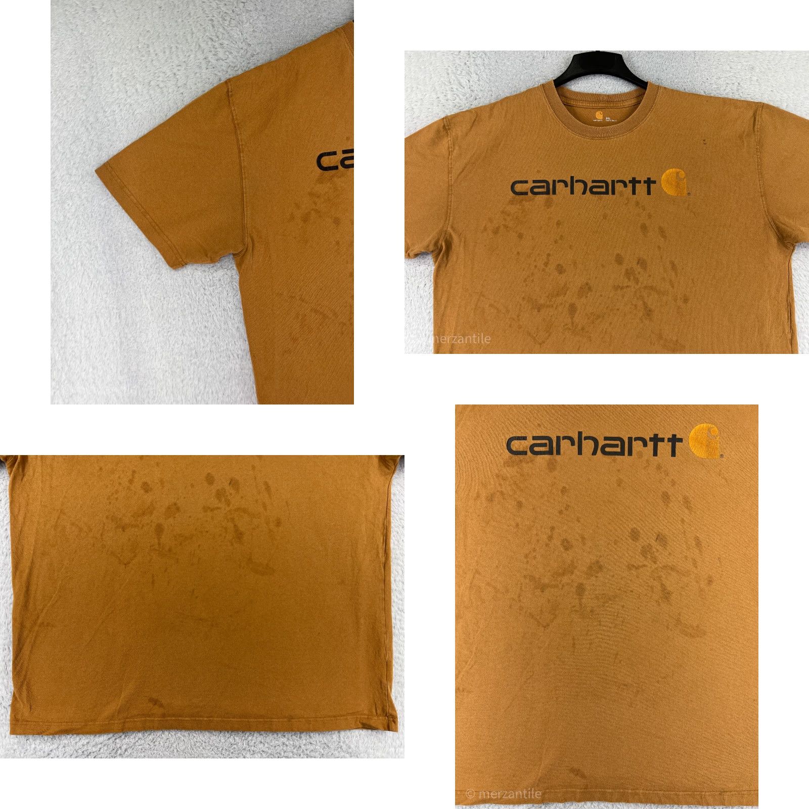 Carhartt Carhartt Mens T-Shirt 2XL Yellow Short Sleeve Crew Neck 100% Cotton Pocket K195 Size US XXL / EU 58 / 5 - 8 Thumbnail