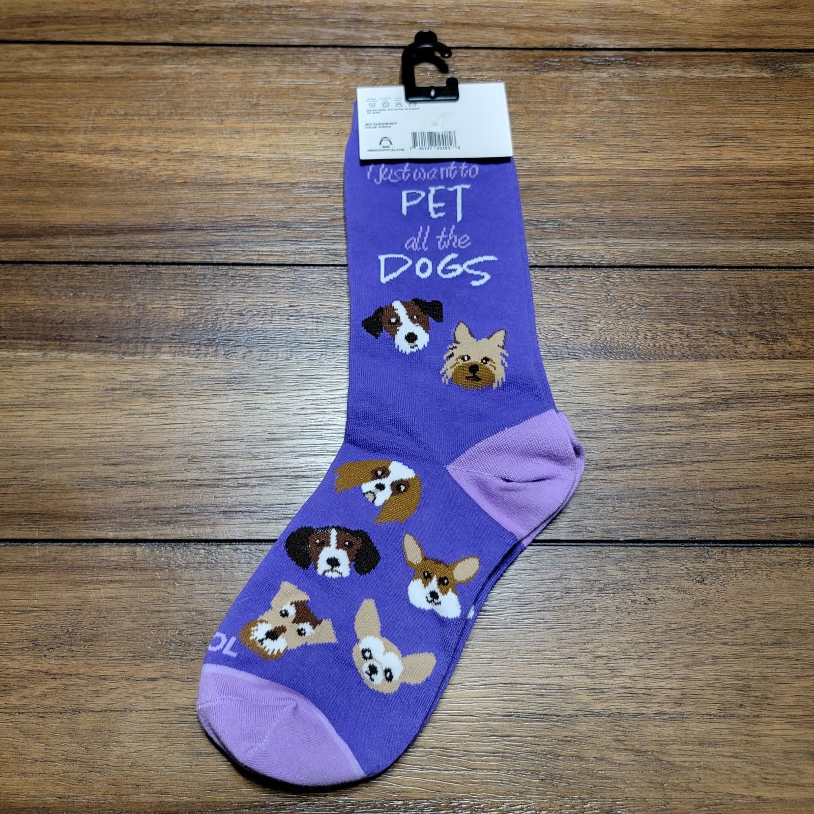 Other Cool Socks Crew Women's "...Pet All The Dogs" - 5-10 NWT Size ONE SIZE - 3 Thumbnail