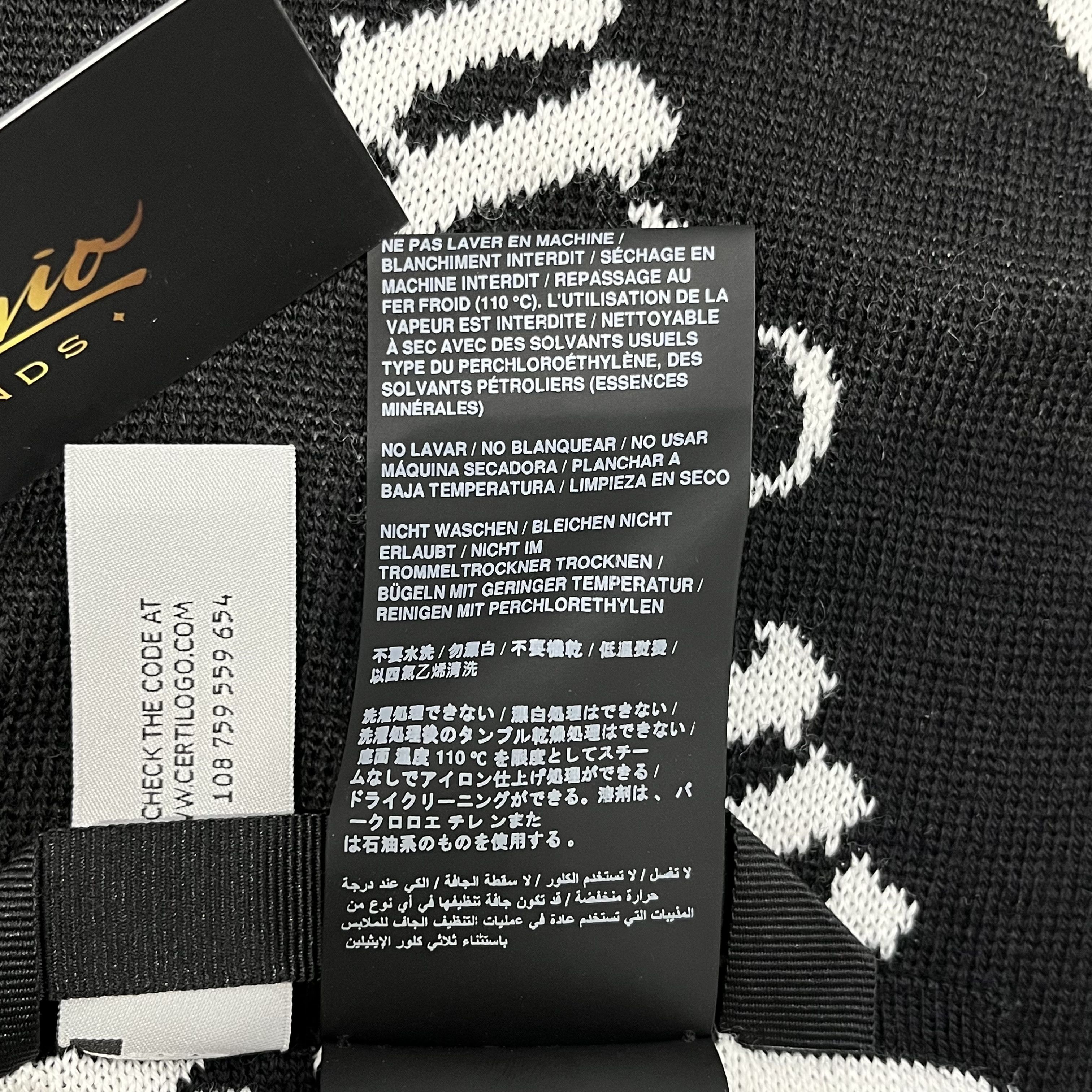 Palm Angels Palm Angels Scarf Black/White Size ONE SIZE - 12 Thumbnail