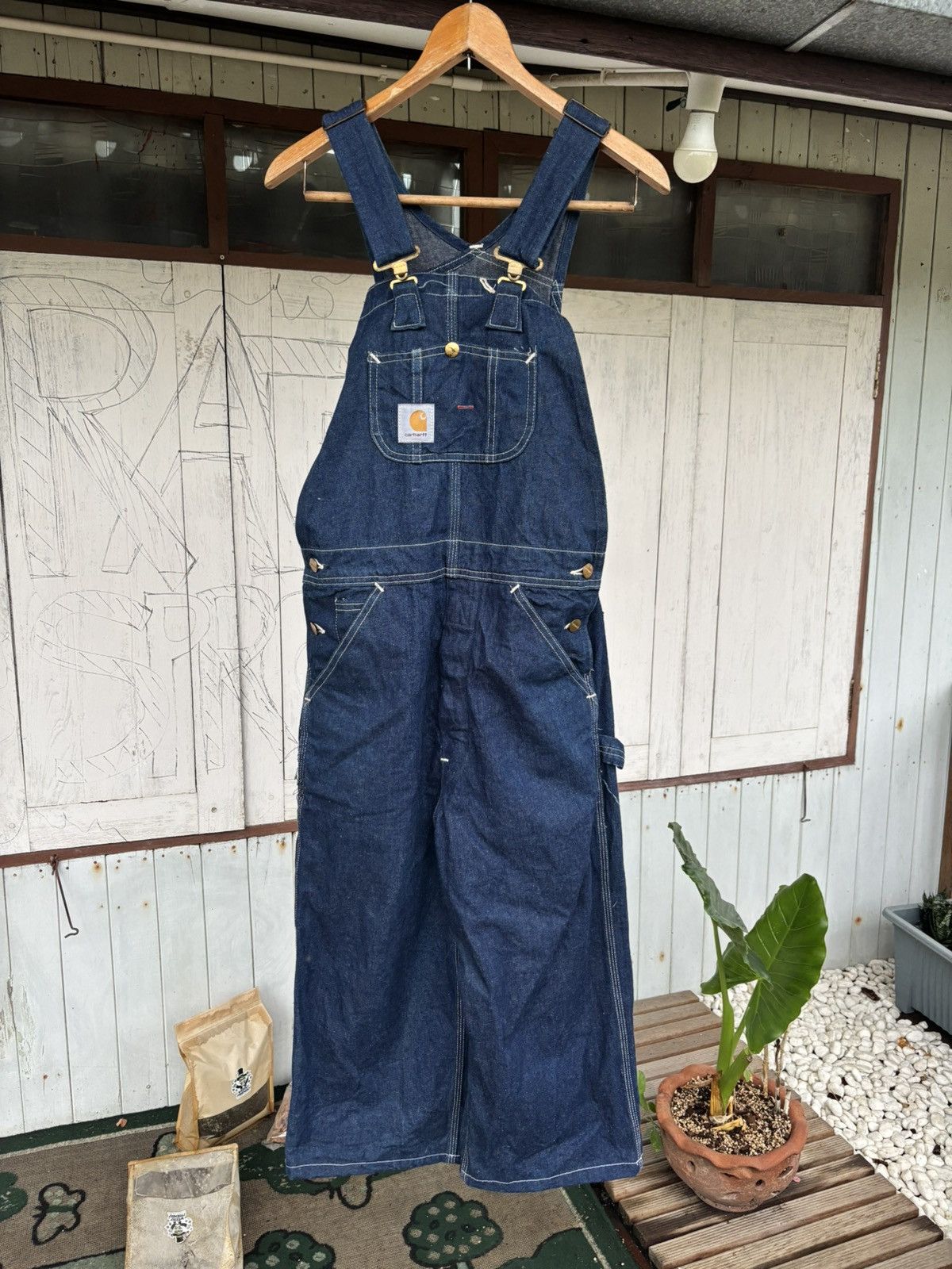 Carhartt × Vintage Vintage 1990’s-1980’s Carhartt Denim Bib Overall Size 28x32 Size US S / EU 44-46 / 1 - 4 Thumbnail