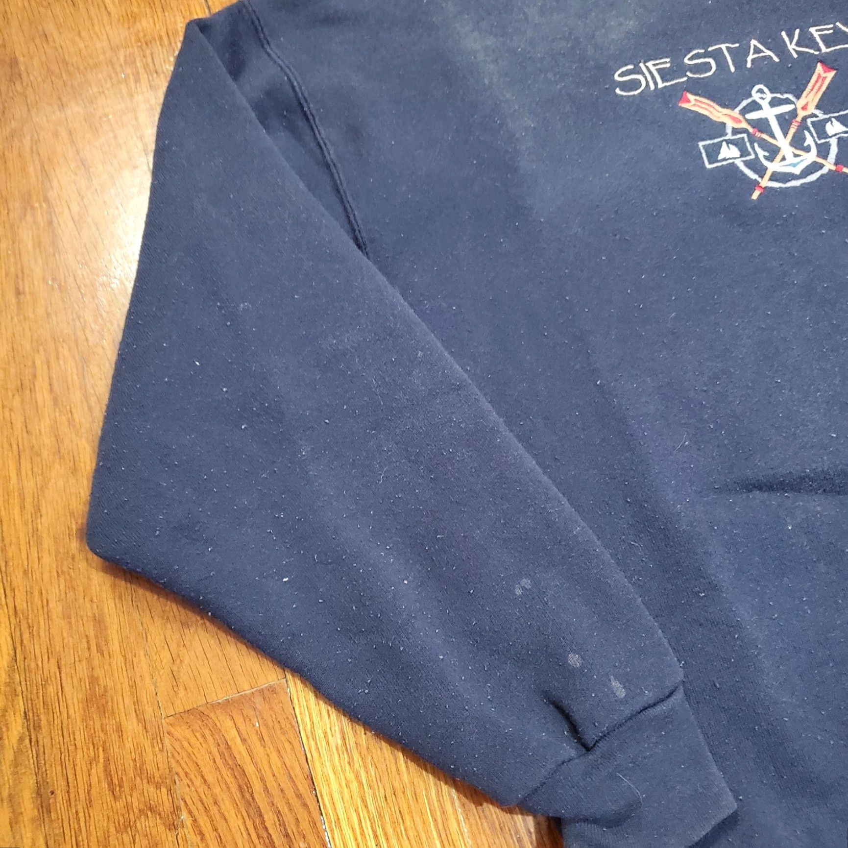 Vintage VINTAGE Miller Sweatshirt Mens Large Blue Graphic Siesta Key Anchor Nautical 90s Beach Pullover Crewneck Embroidered Size US L / EU 52-54 / 3 - 2 Thumbnail