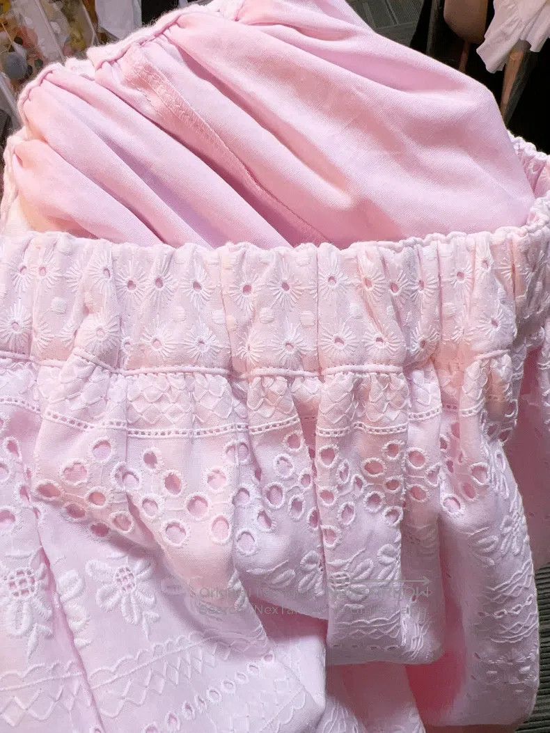 Comme des Garcons Comme Des Garcons size S Pink Lace Embroidered Skirt Size 22" - 5 Thumbnail