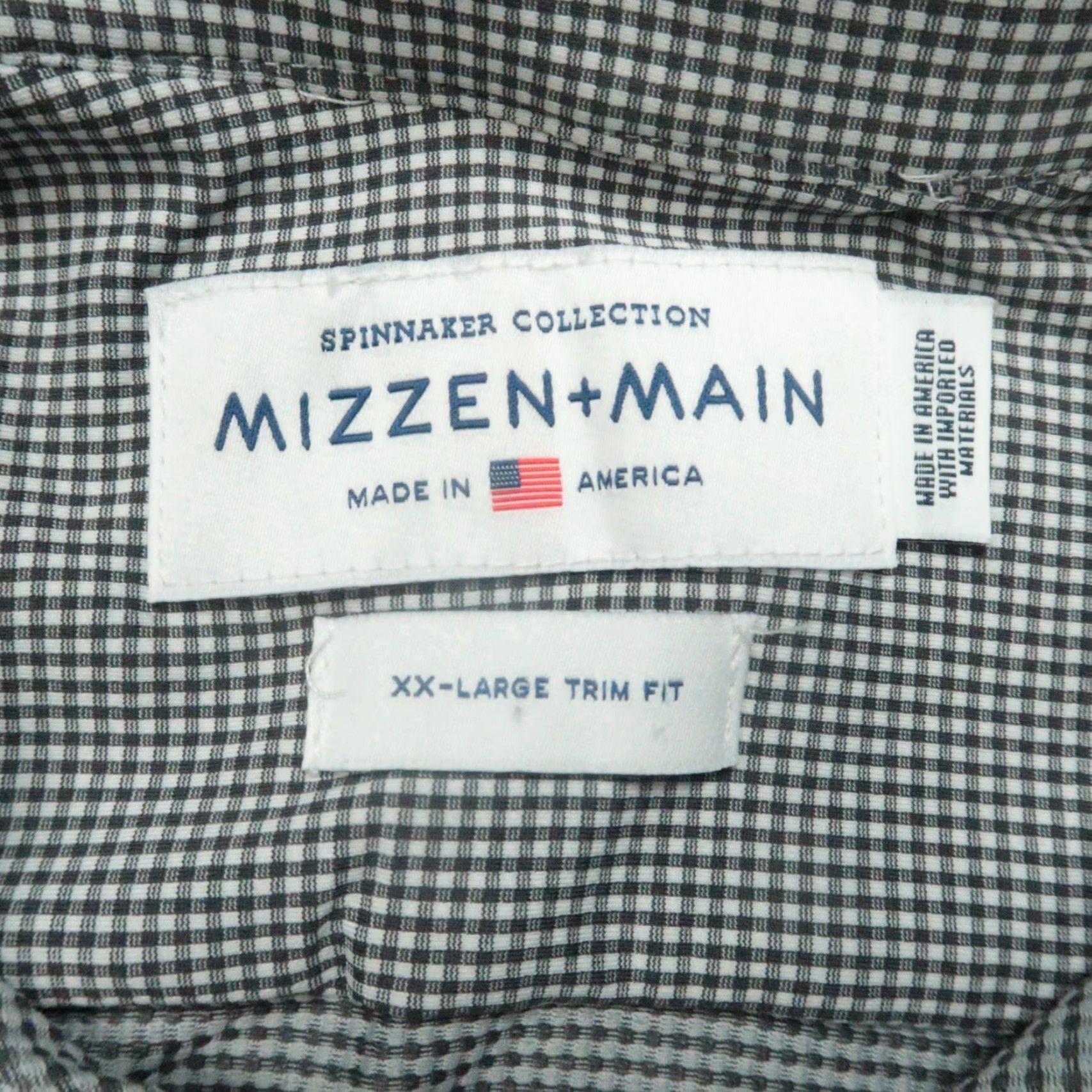 Mizzen+Main Mizzen+Main Shirt Mens 2XL XXL Slim Button-Up Long Sleeve Black White Gingham Trim Fit Check Pattern Wu? Size US XXL / EU 58 / 5 - 3 Thumbnail