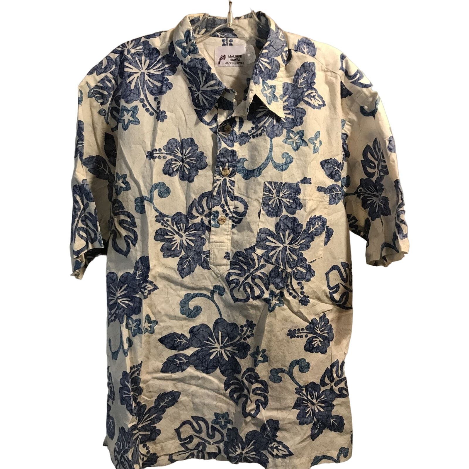 Other Malihini Vintage Mens L Blue Floral SS Button Hawaiian Shirt Size US L / EU 52-54 / 3 - 1 Thumbnail