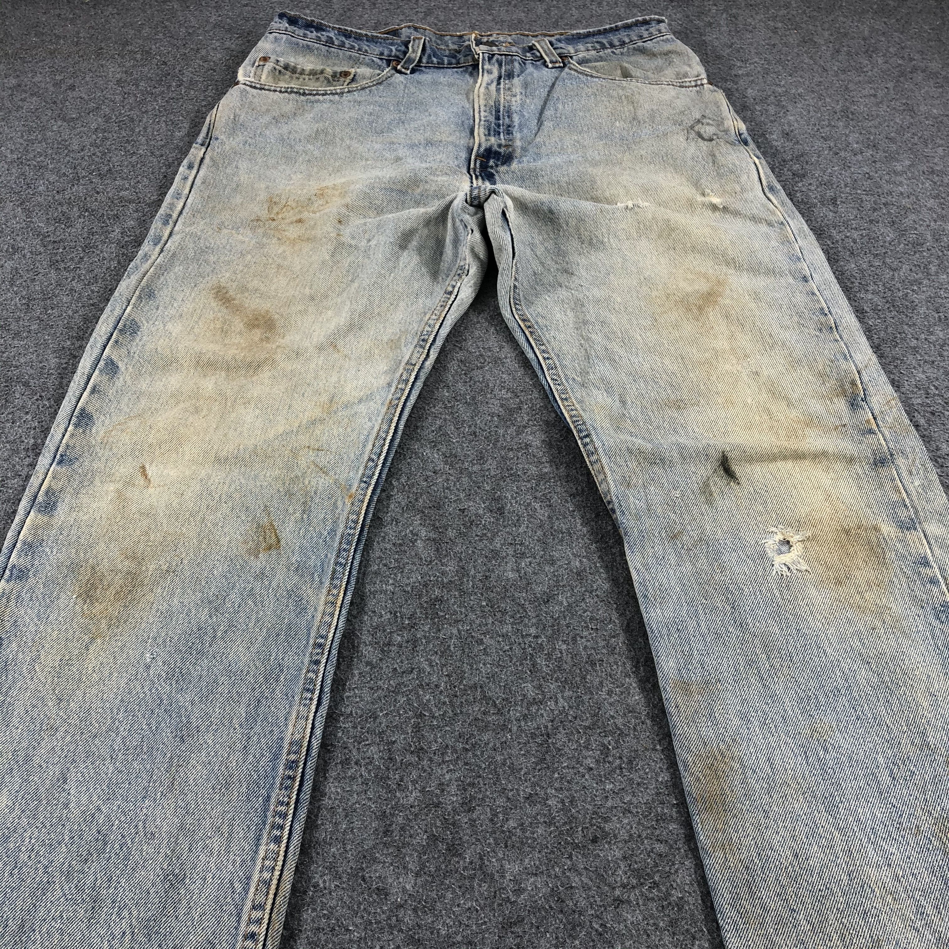 Levi's Rusty Washed Levis 505 Jeans Vintage Distressed Denim-J971 Size US 33 - 3 Thumbnail