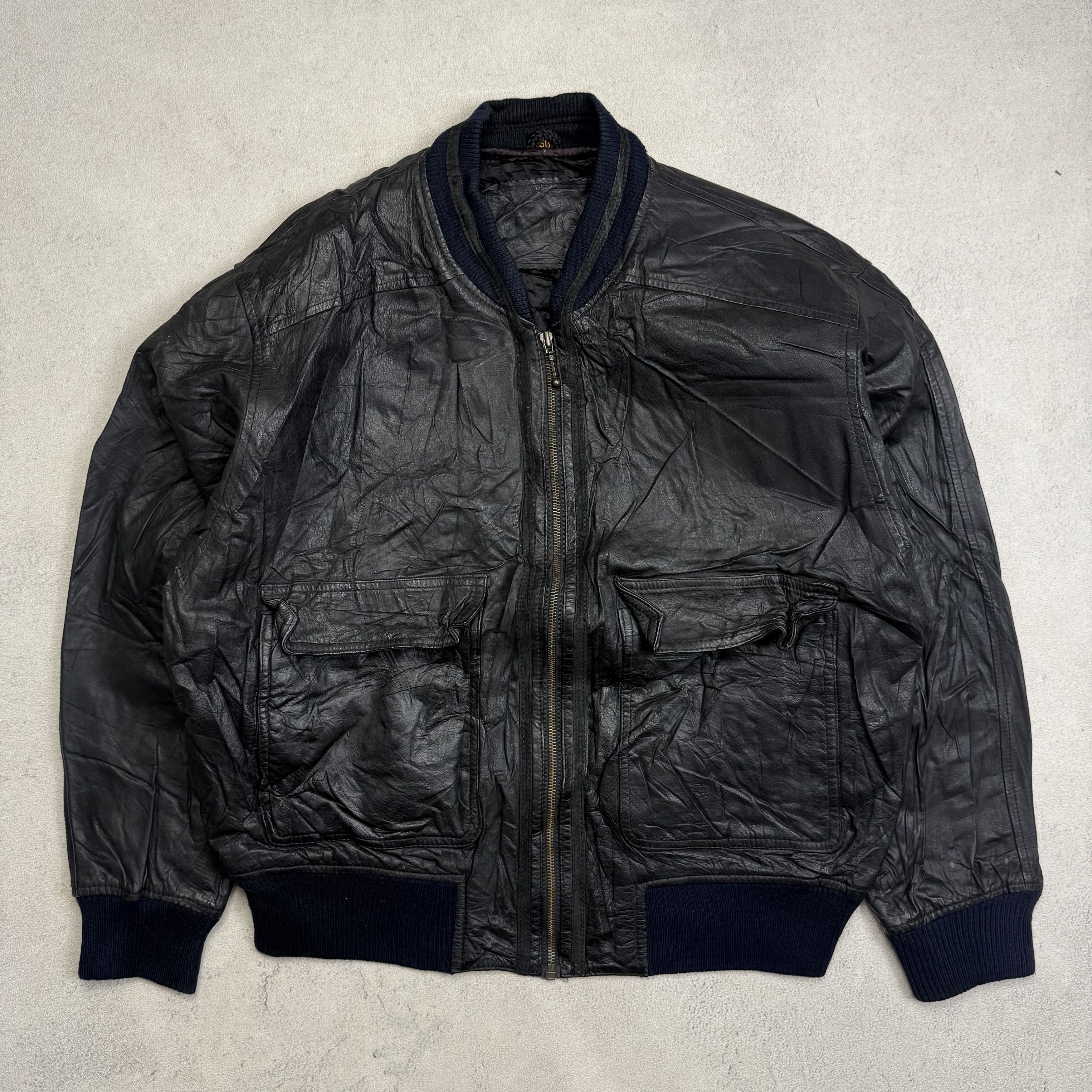 Genuine Leather Vintage SAKI AB Genuine Leather Jacket Size US M / EU 48-50 / 2 - 2 Thumbnail