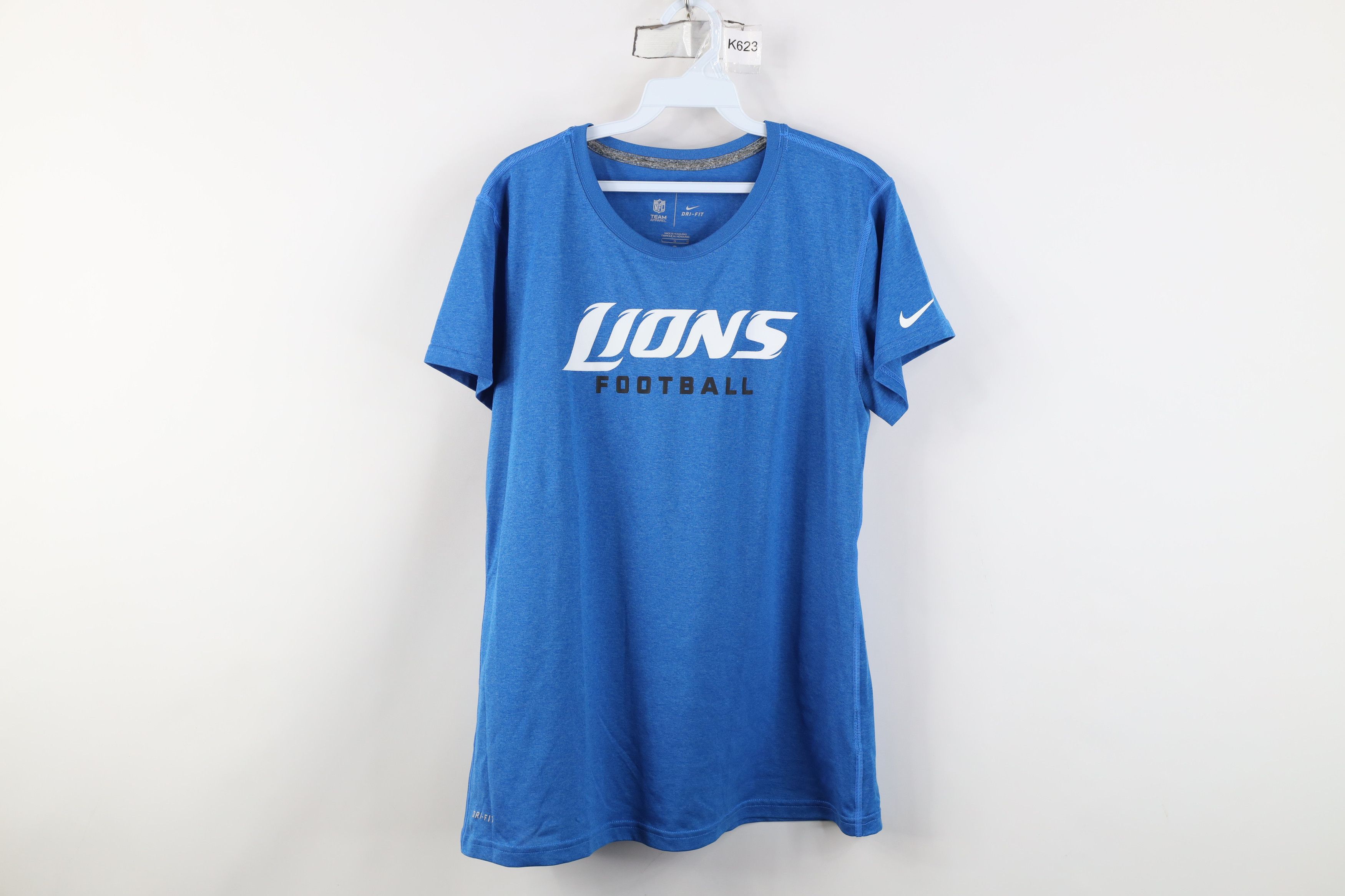 Nike Nike NFL Lions Football Short Sleeve T-Shirt Blue Dri-Fit Size L / US 10 / IT 46 - 1 Thumbnail