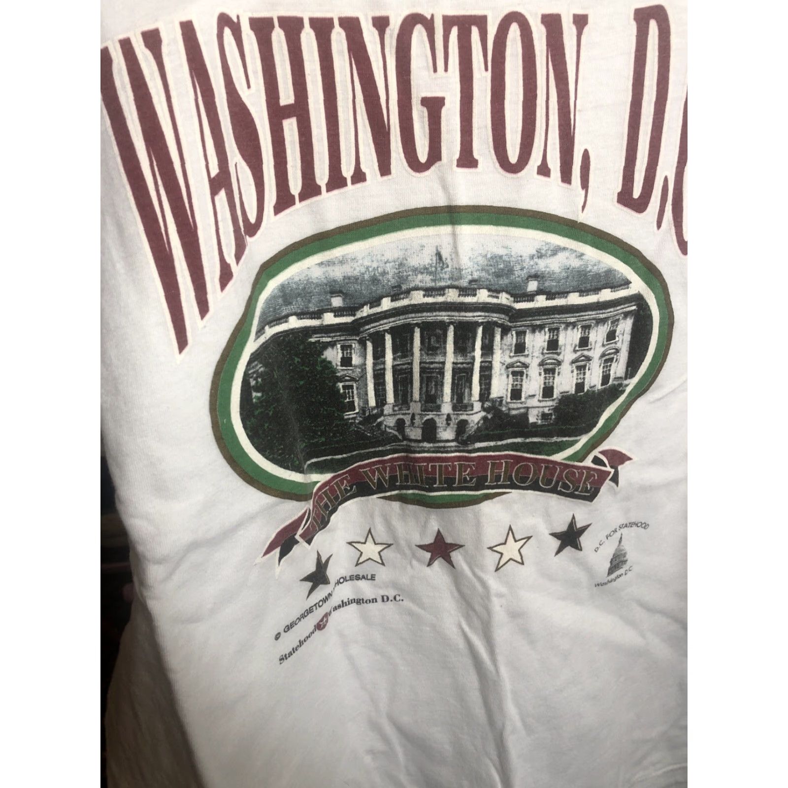 Logo 7 VINTAGE Washington DC For Statehood Logo T Shirt Mens White Sz L Short Sleeve 90s Logo Washington DC Statehood Size US L / EU 52-54 / 3 - 3 Thumbnail