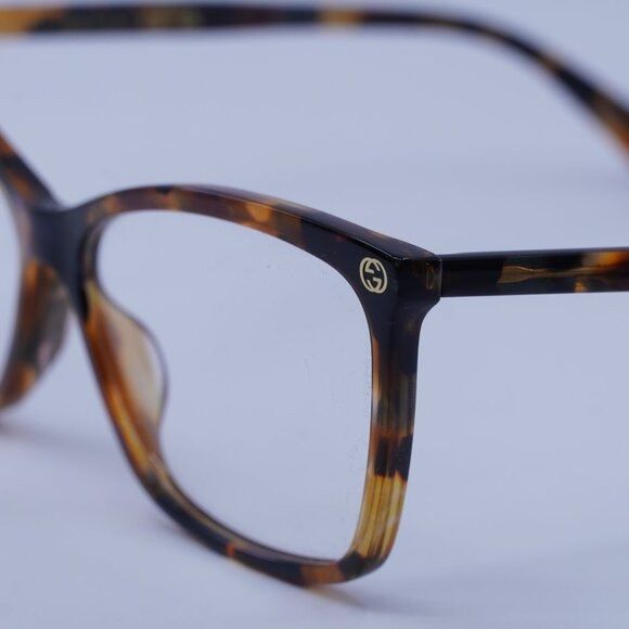 Gucci Gucci GG0025O 016 Eyeglasses Havana 58mm Cat Eye Frame Size ONE SIZE - 8 Thumbnail