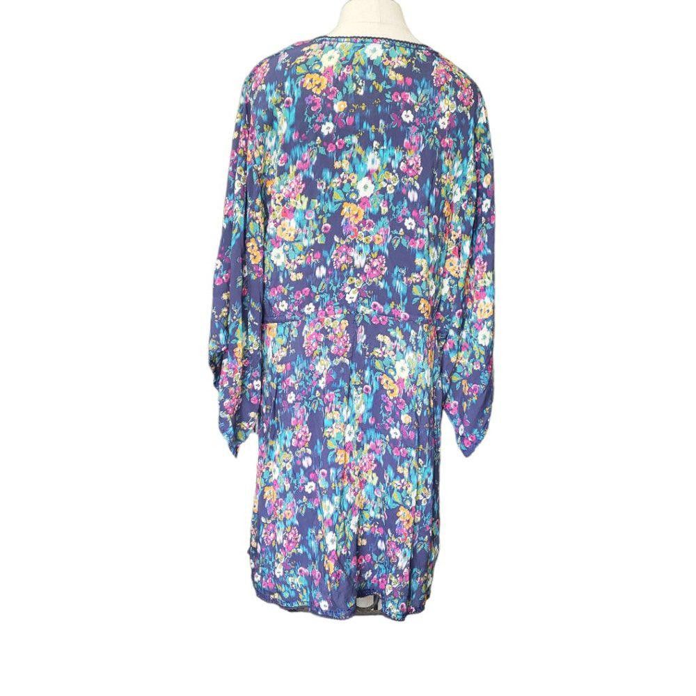 Sundae School CT342 Sundance two-piece Mini Blue Floral Flare Dress L Size L / US 10 / IT 46 - 8 Thumbnail