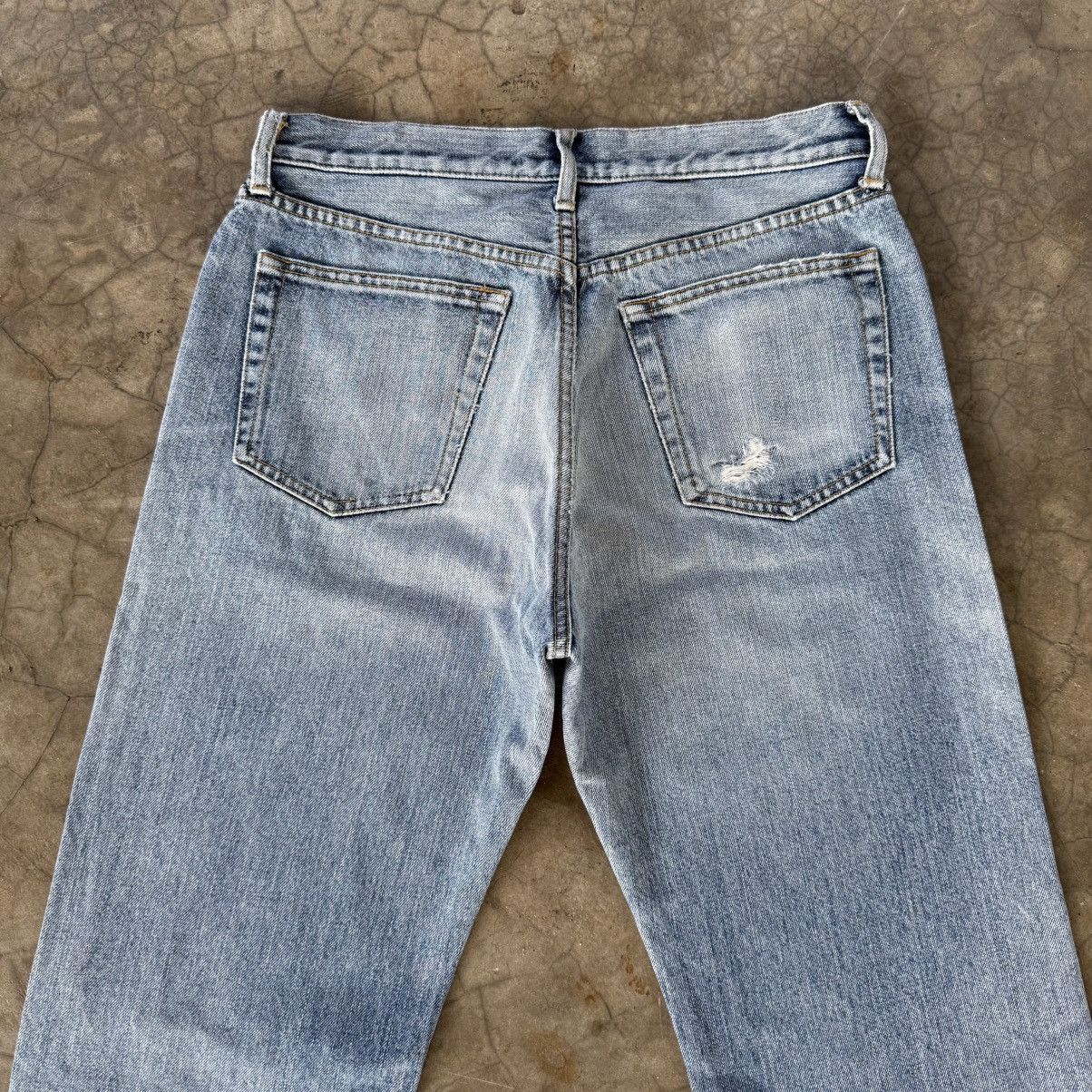 Japanese Brand W30x32 Vintage Japanese Faded Blue Ripped Denim Jean Size US 30 / EU 46 - 10 Thumbnail