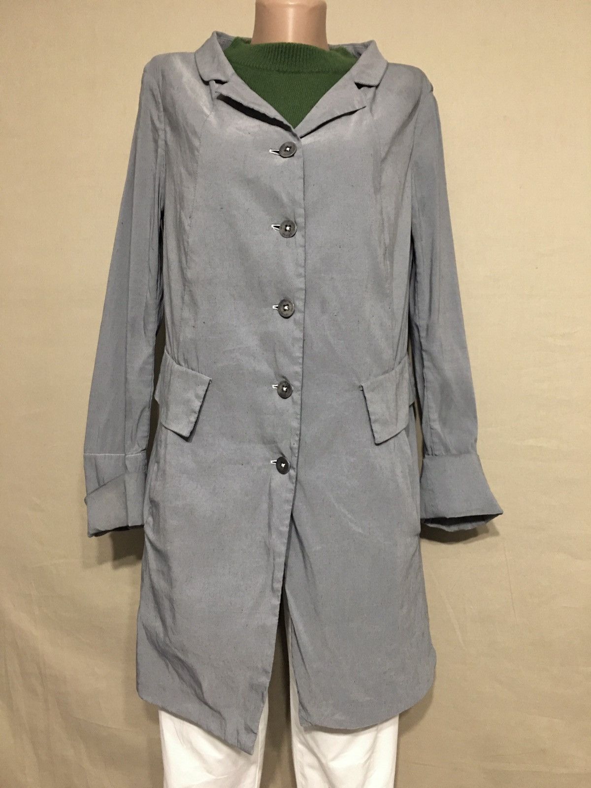 Annette Gortz Annette Gortz Linen Grey Coat Jacket Size EU 34 Size S / US 4 / IT 40 - 1 Thumbnail