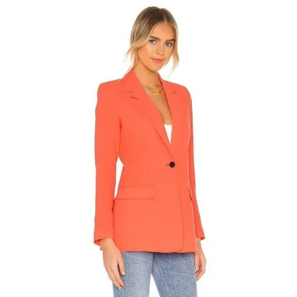 SMYTHE Smythe Tailored Blazer Size 4 Womens Neon Tangerine Jacket Size S / US 4 / IT 40 - 14 Thumbnail