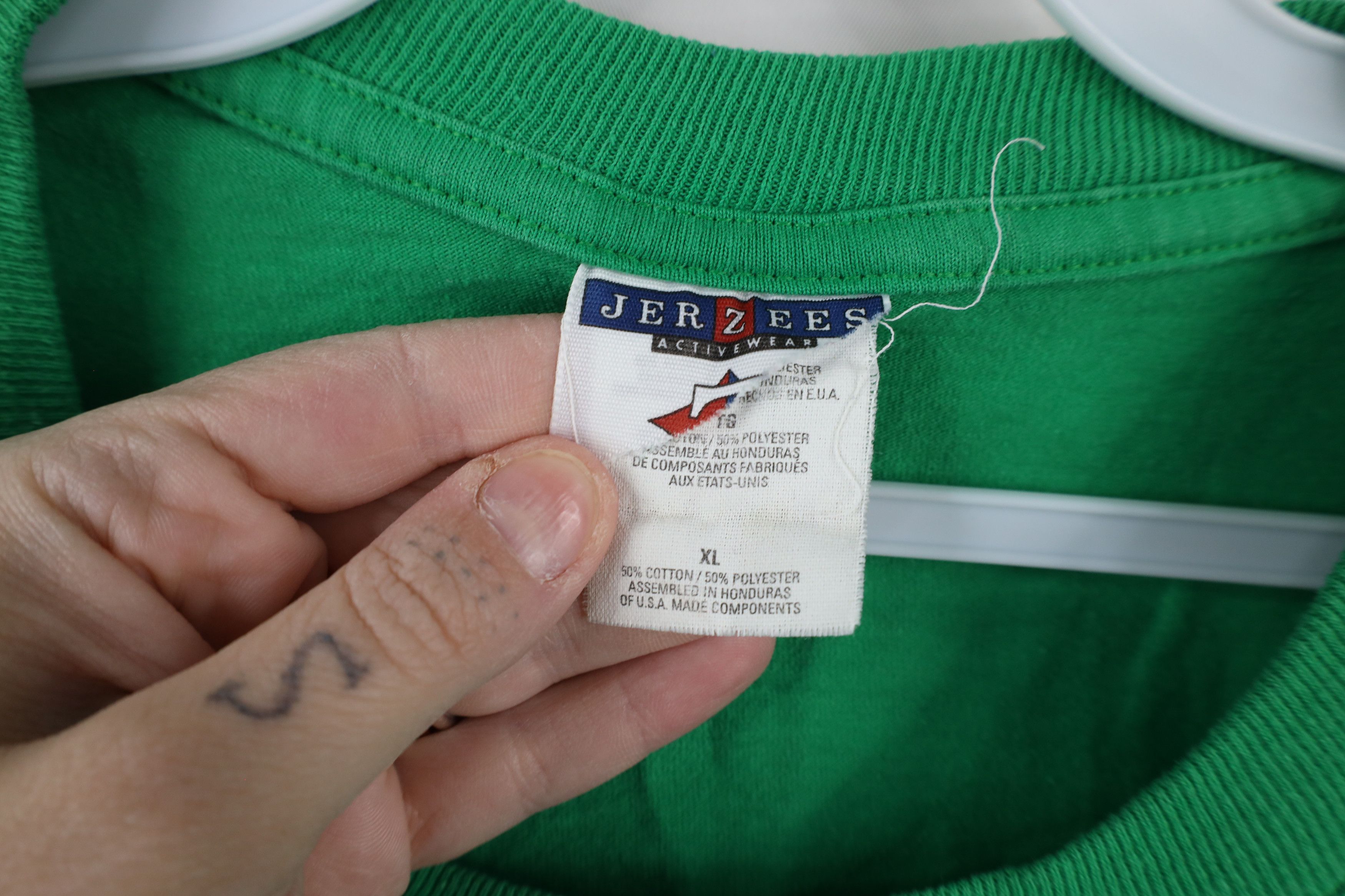 Vintage Vintage 90s Streetwear Short Sleeve T-Shirt Kelly Green Size US XL / EU 56 / 4 - 5 Thumbnail