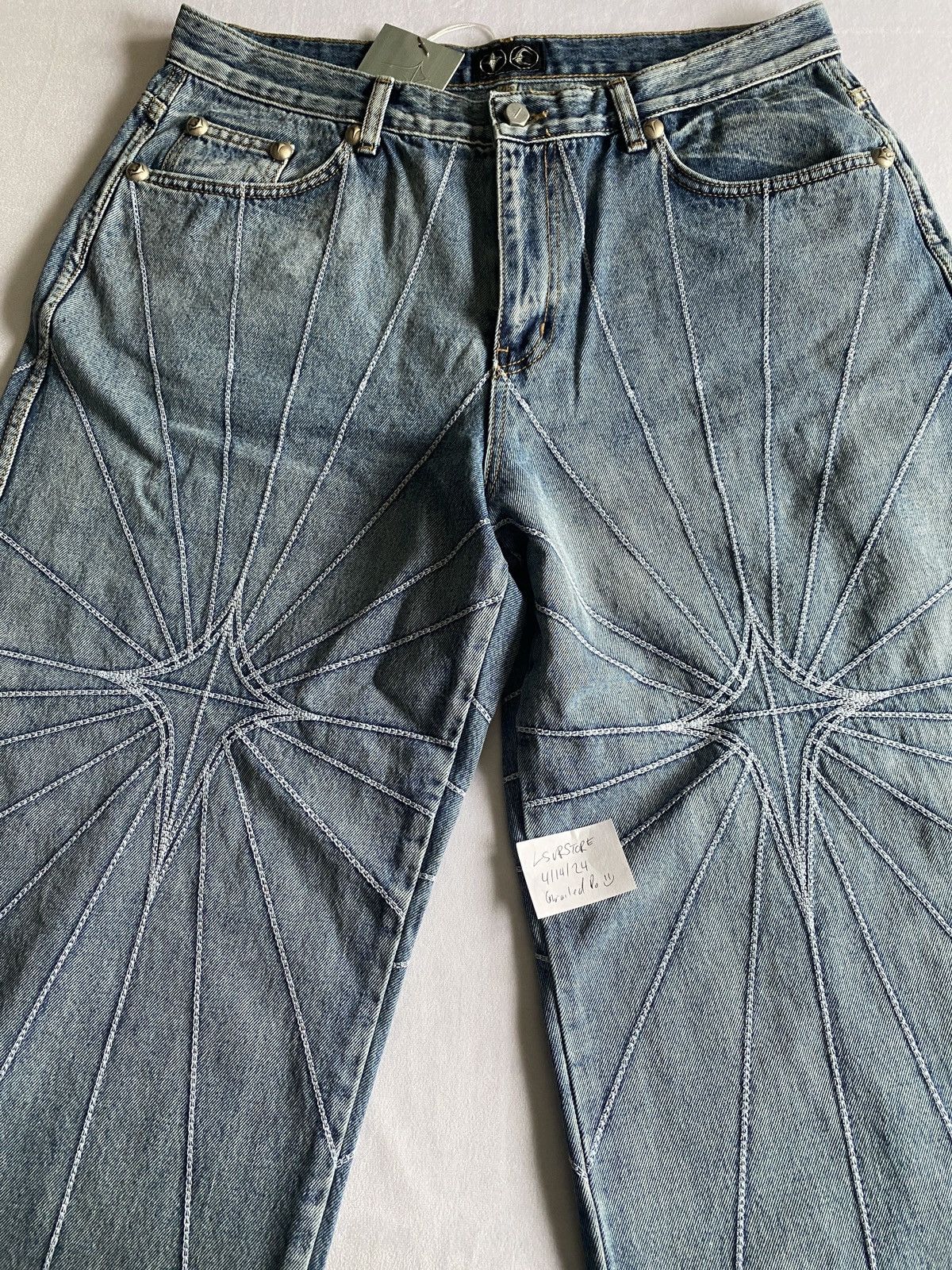 image of Thug Club Tc Rise Denim Emb Pants Blue Size 3, Men's