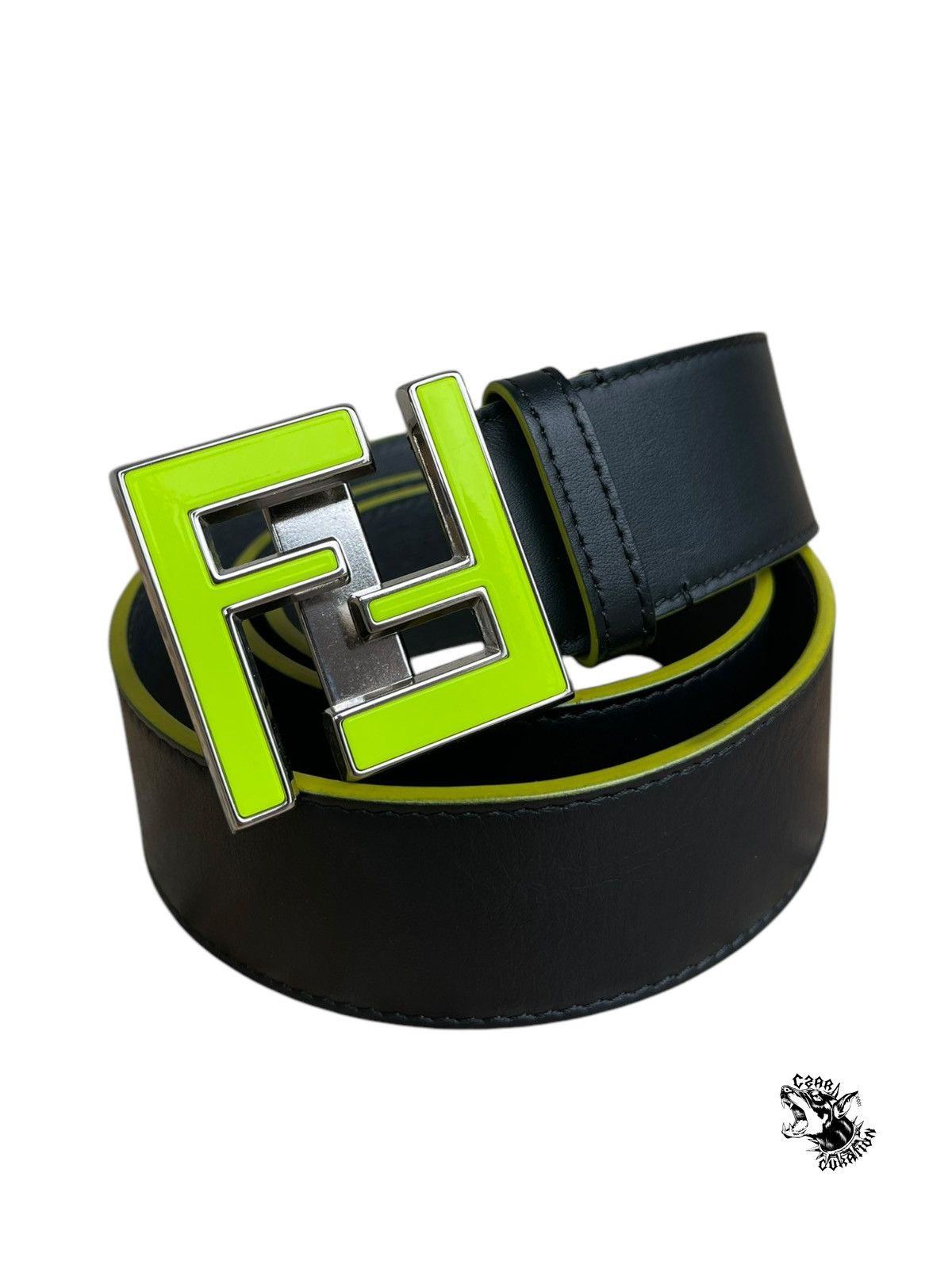 Fendi neon green belt