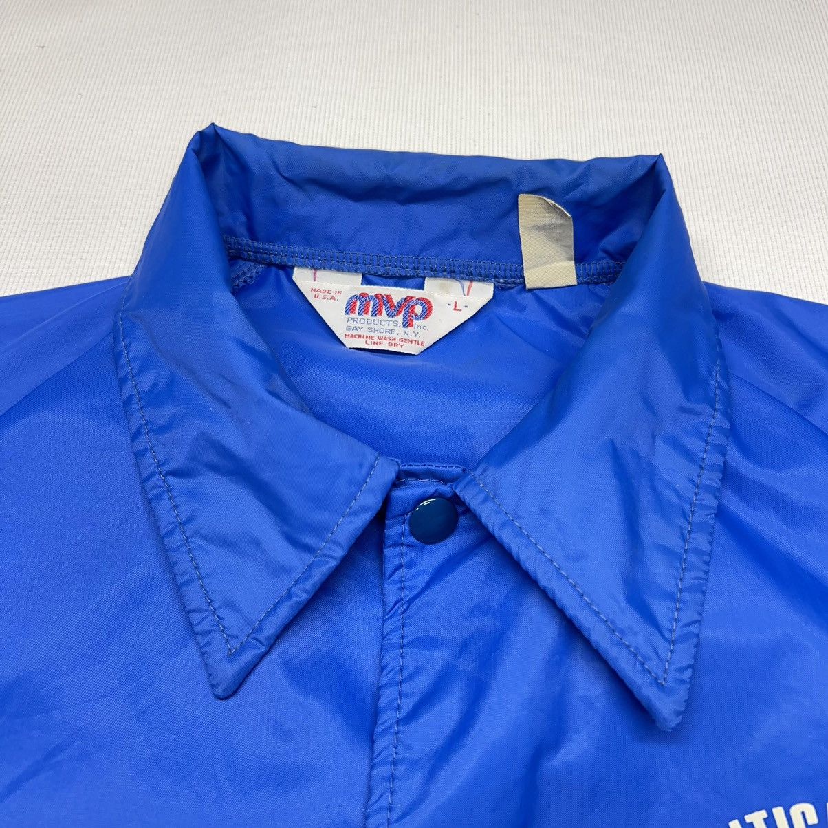 Vintage VTG Coaches Jacket Blue Windbreaker Snap Nylon MVP Union 90s Size US L / EU 52-54 / 3 - 5 Thumbnail