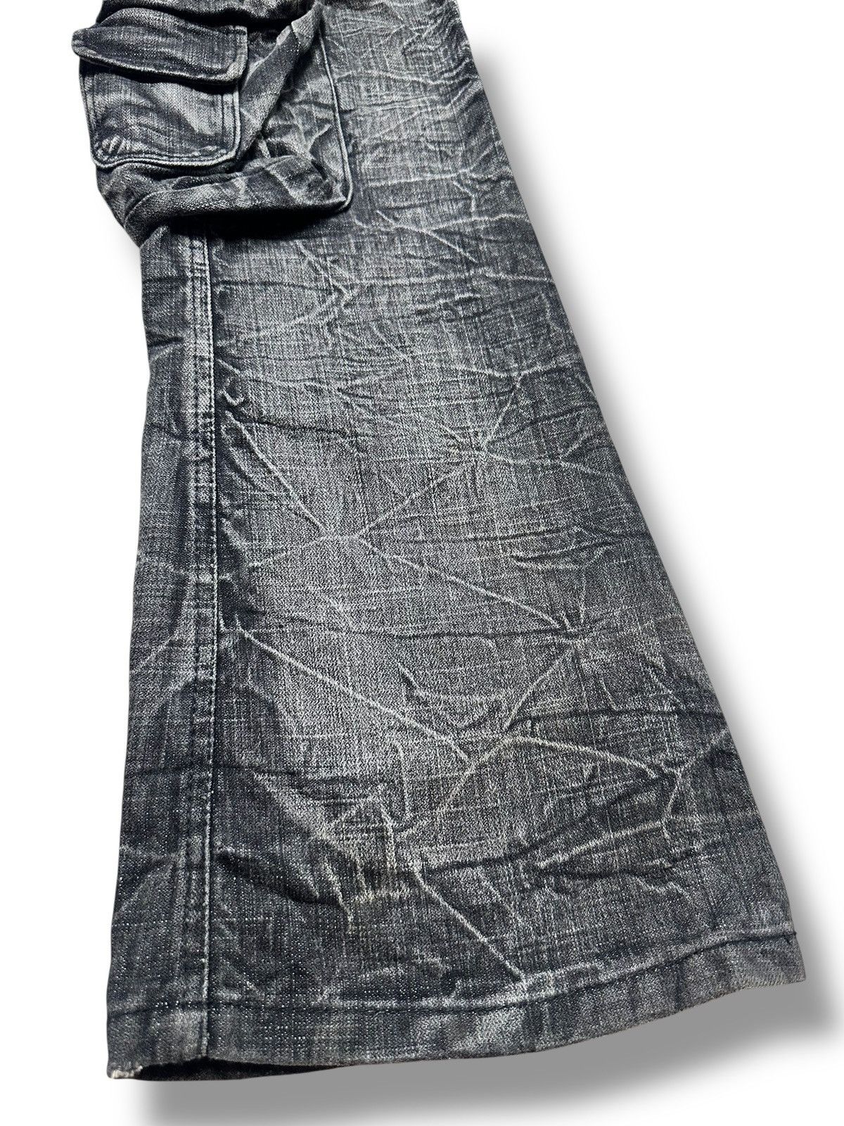 Vintage K.U.I. Cargo Jeans | Rare Japanese Streetwear | Flared Faded Size US 34 / EU 50 - 16 Thumbnail