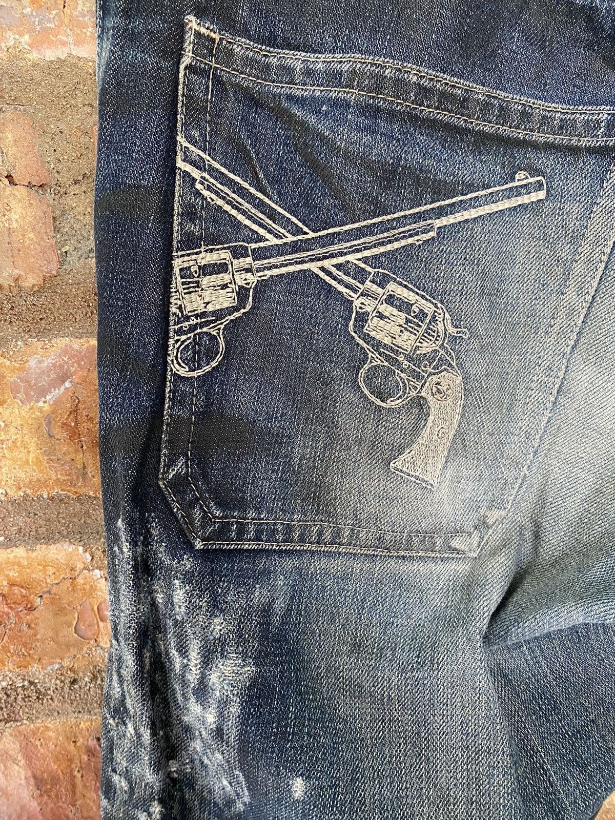 Mastermind Japan × Roar ROAR Flare Embordered Revolver Wash Faded pants Size US 33 - 9 Thumbnail