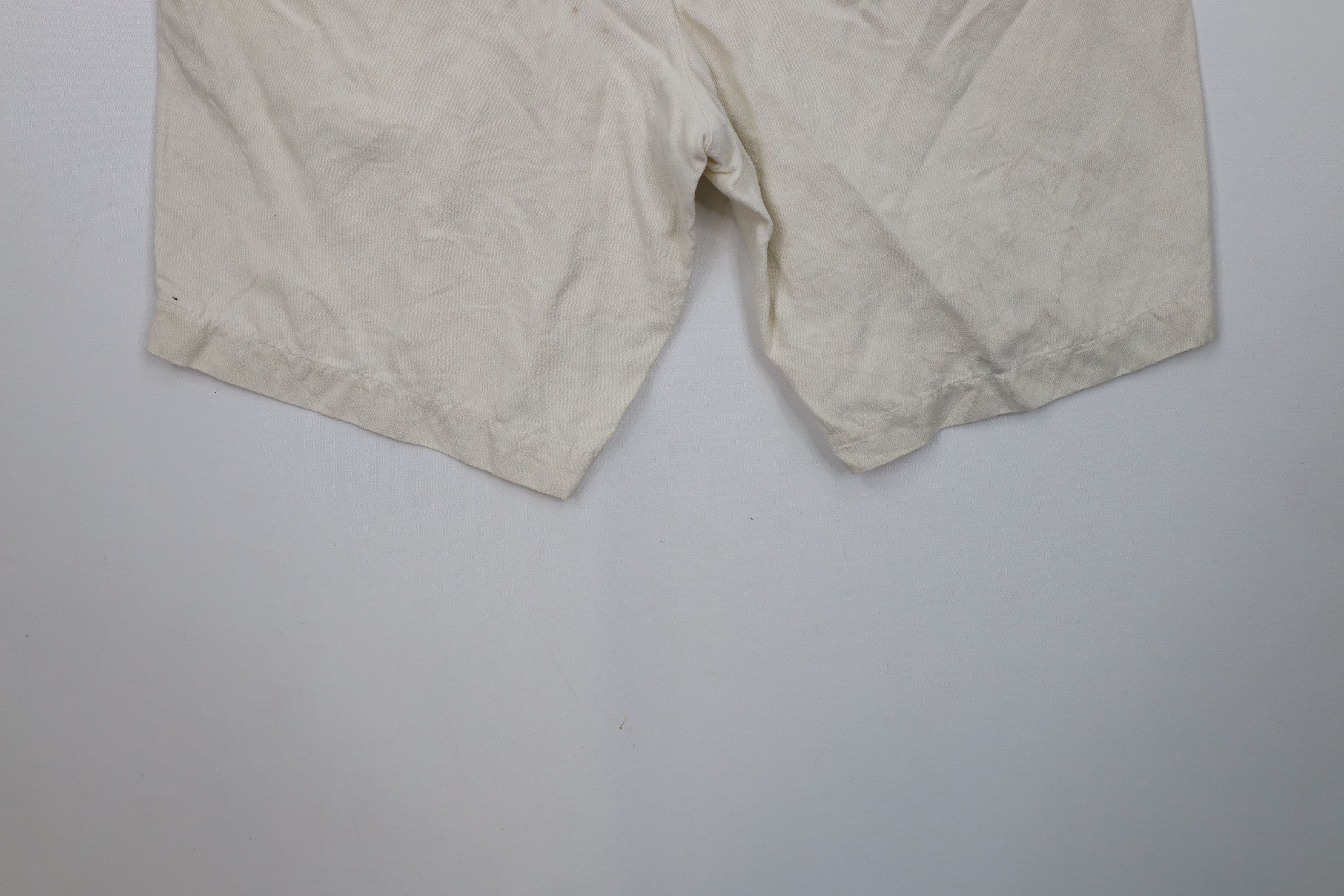 Tommy Bahama × Vintage Tommy Bahama Silk Linen Above Knee Chino Shorts Cream Size US 34 / EU 50 - 12 Thumbnail