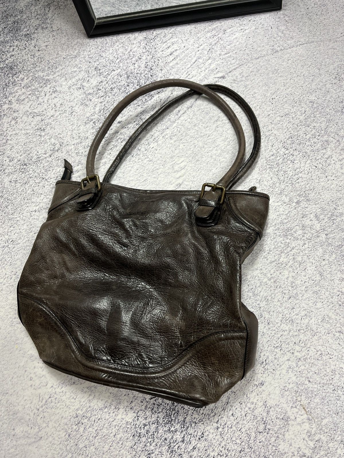 Belstaff × Vintage Vintage Belstaff Audrey Shoulder Bag Waxed Leather 90’s Size ONE SIZE - 9 Thumbnail