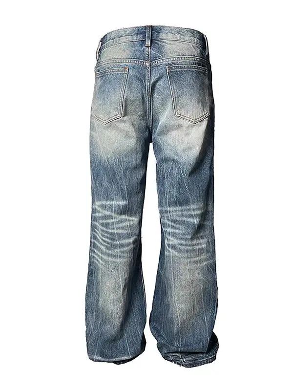 VIBE Vintage washed distressed lightning pleat micro-flare jeans Size US 34 / EU 50 - 5 Thumbnail