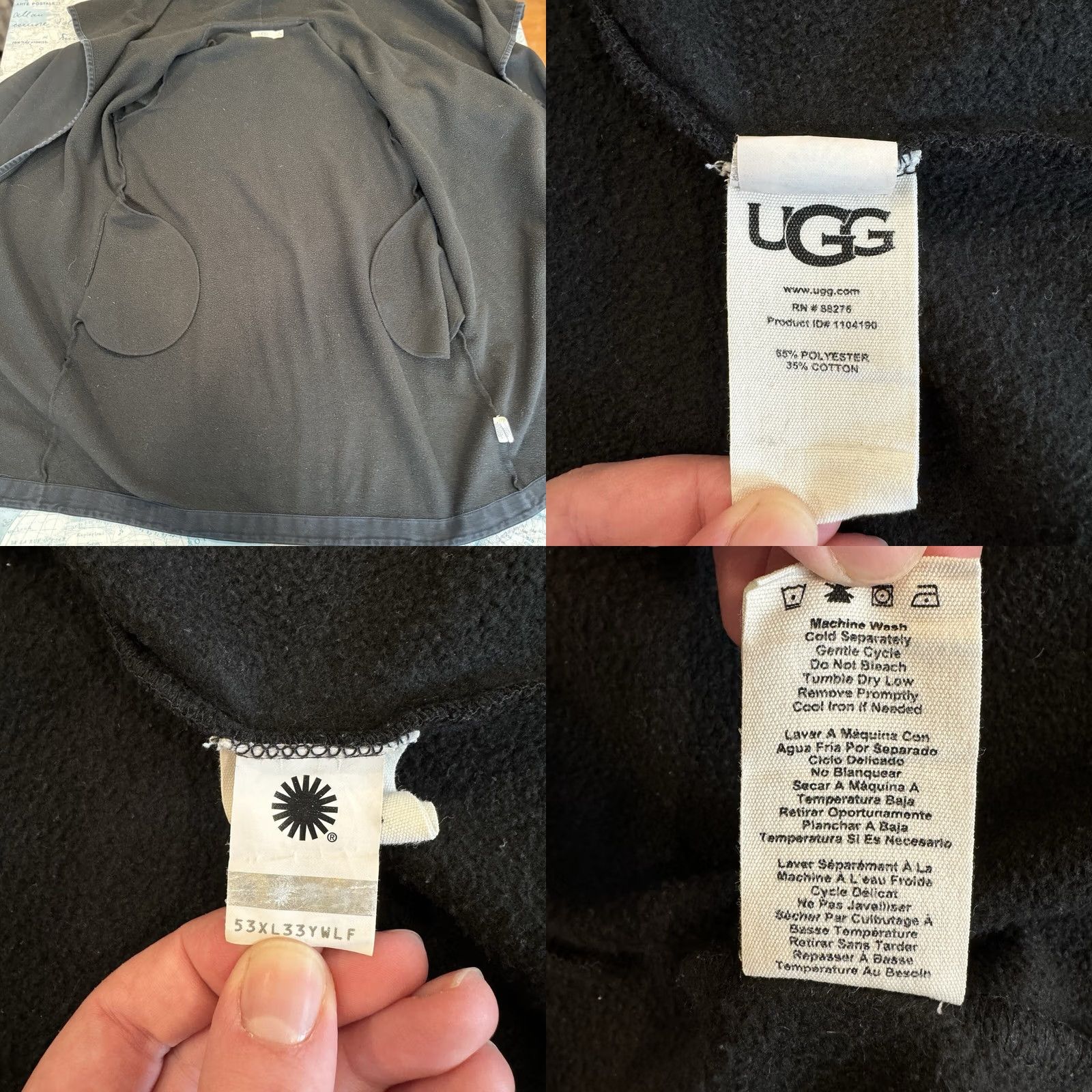 Ugg UGG Jacket Black Cardigan Long Fleece Wrap Open-Knit Drape Front Womens M Cozy Boho Outerwear Size M / US 6-8 / IT 42-44 - 8 Thumbnail
