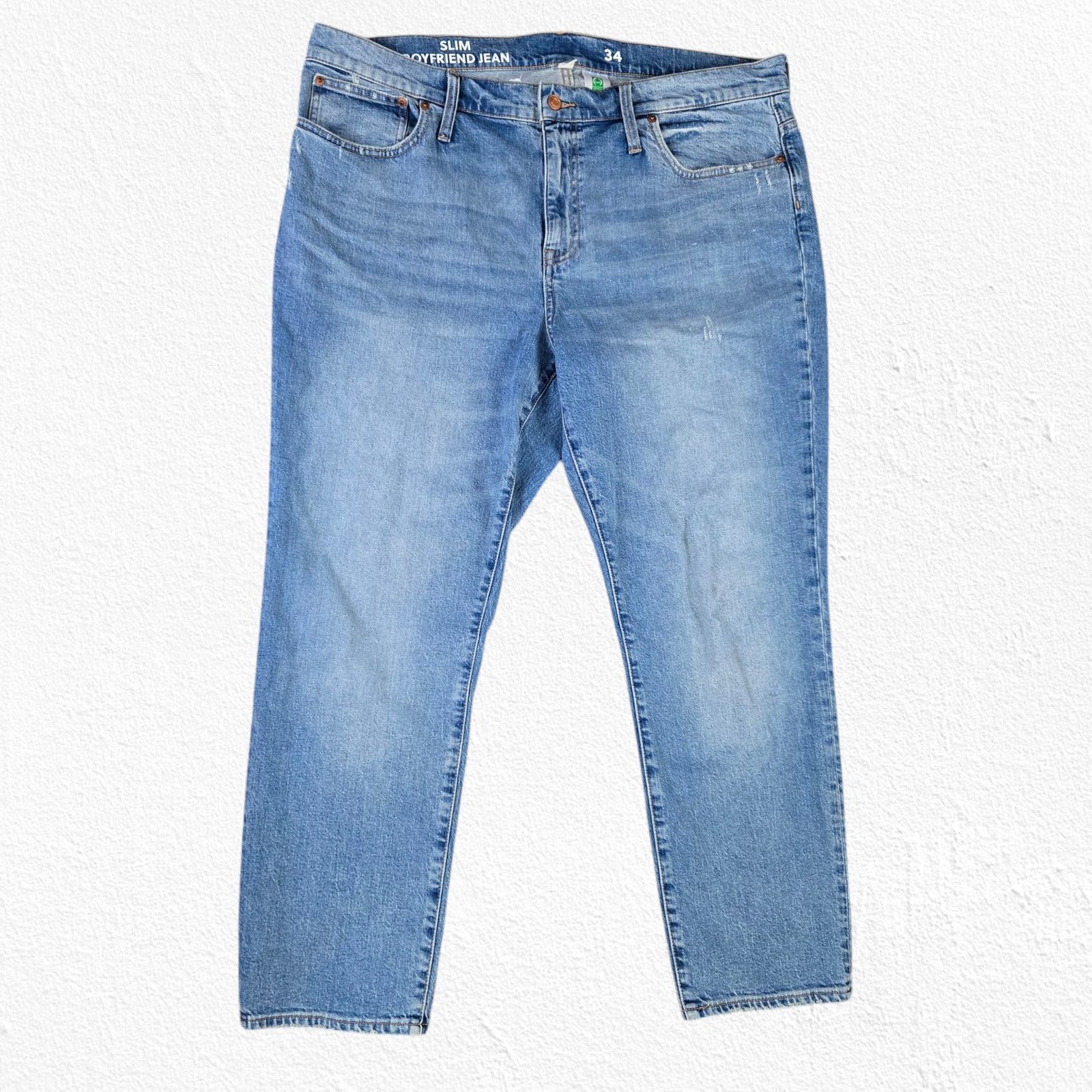 J.Crew J. Crew Medium Wash Ankle Slim Boyfriend Jeans Size 34 Size 40" / US 18 - 3 Thumbnail