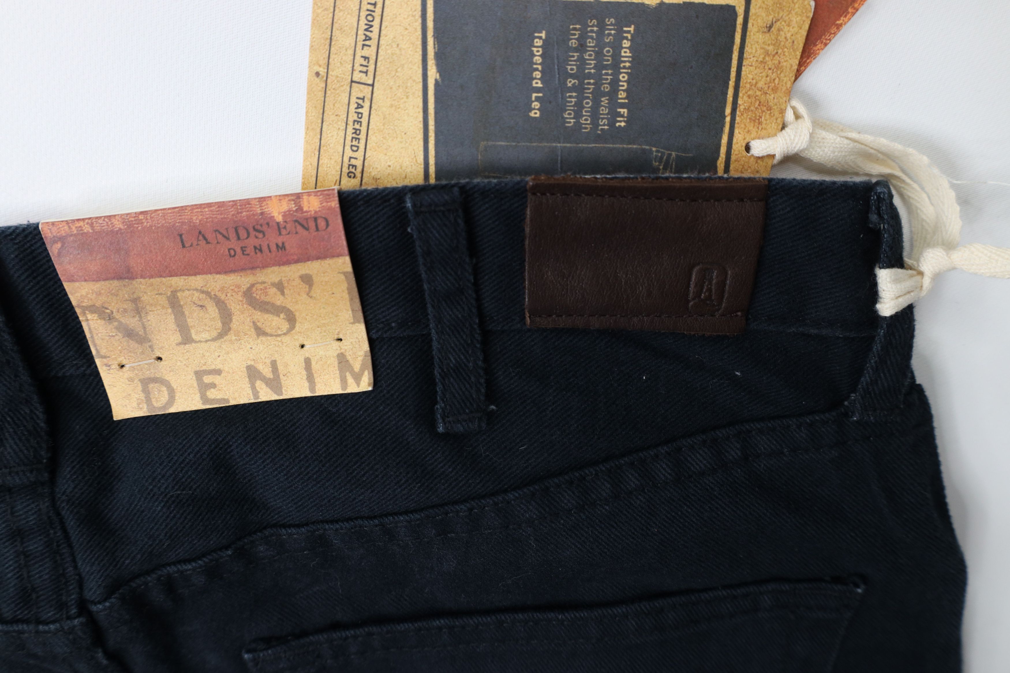 Lands' End Deadstock Vintage Lands End Tapered Leg Denim Jeans Black Size US 32 / EU 48 - 15 Thumbnail
