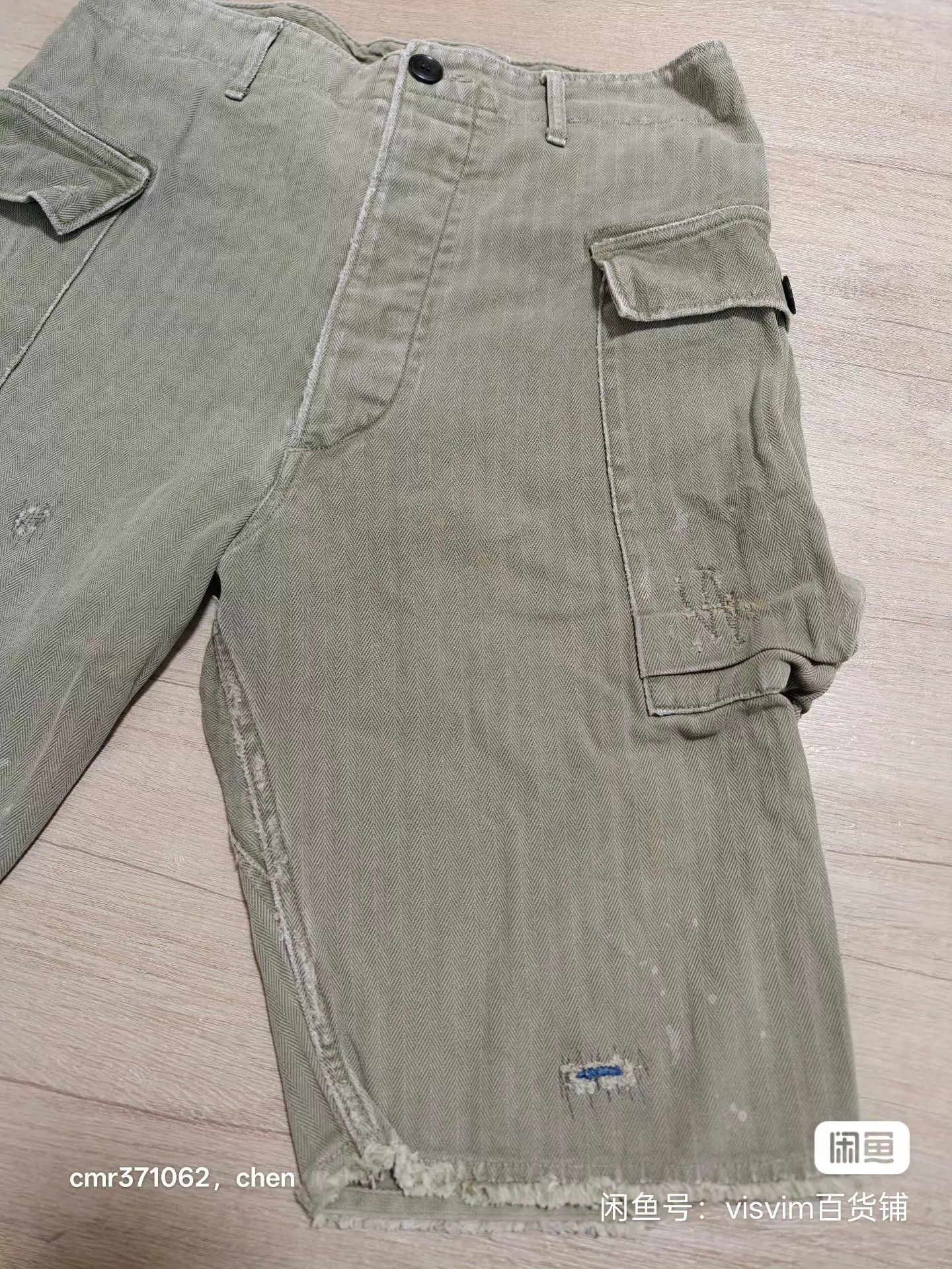 Visvim visvim 19aw crash vet shorts distressed olive 9 new Size US 30 / EU 46 - 3 Thumbnail