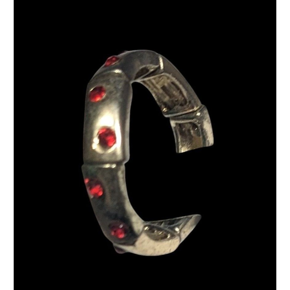 Other Red Rhinestone Gold Tone Funky Stretch Ring Size 6 1/4 Size ONE SIZE - 13 Thumbnail