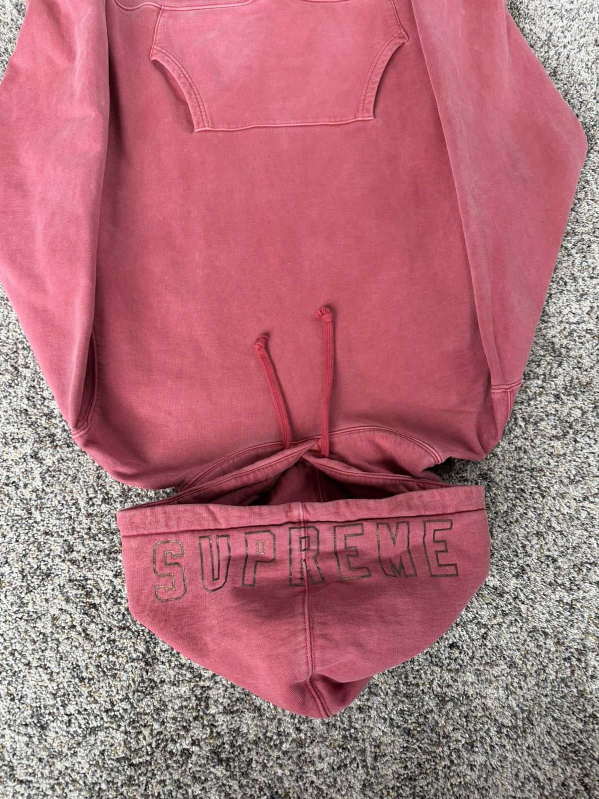 Supreme Supreme washed red hoodie spell out size XL Size US XL / EU 56 / 4 - 8 Thumbnail
