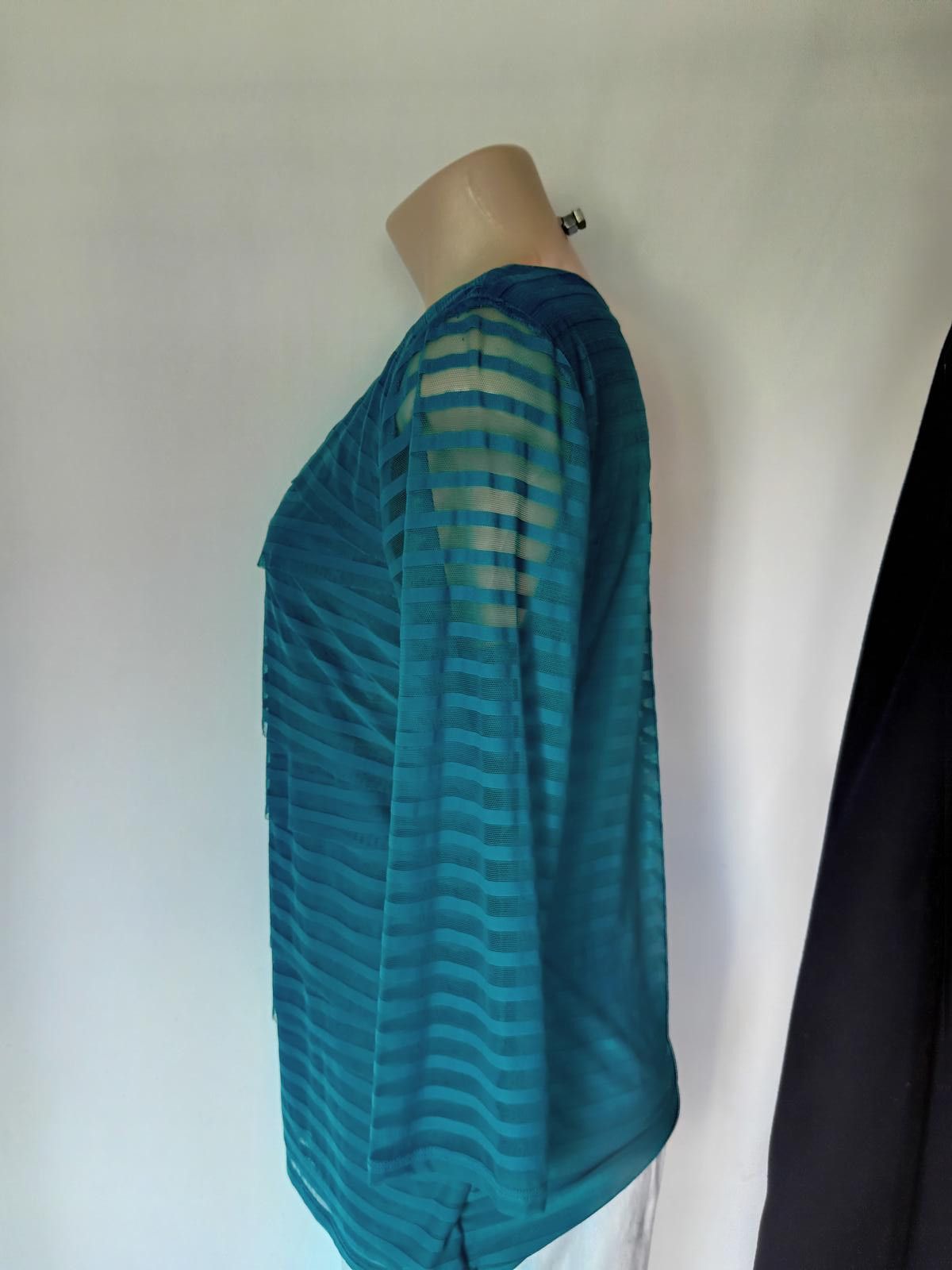Alfani Stylish Alfani Teal Striped Top - Size M Size M / US 6-8 / IT 42-44 - 3 Thumbnail
