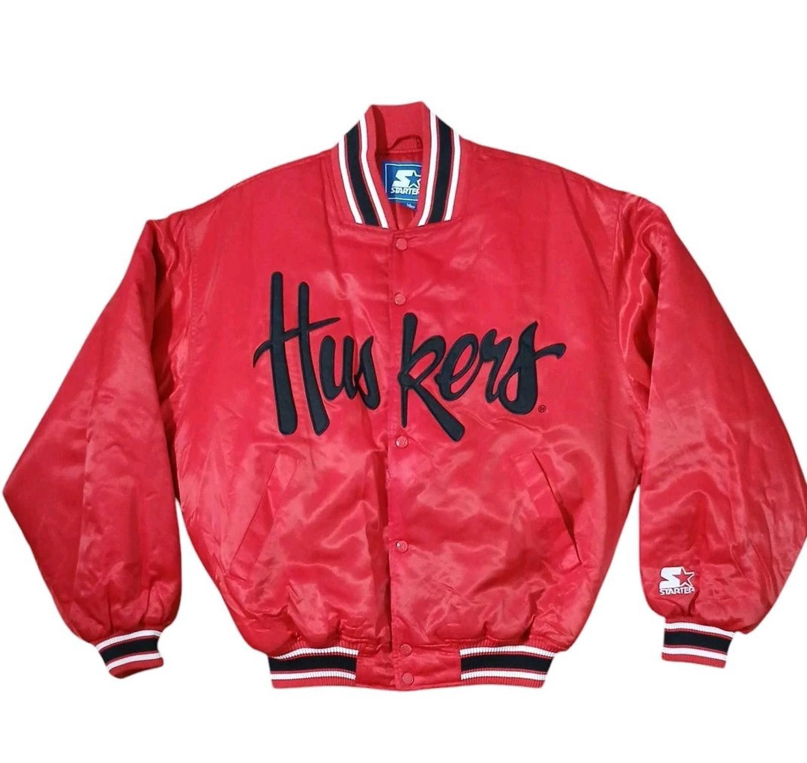 Starter STARTER NEBRASKA CORN HUSKERS Sz M Red Satin Bomber Jacket Size US M / EU 48-50 / 2 - 1 Thumbnail