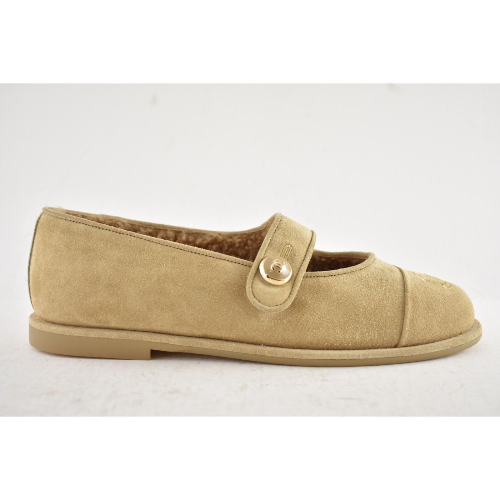 Chanel Shearling Fur Mary Jane Moccasin Ballet Loafer Flat 40.5 Size US 10.5 / IT 40.5 - 2 Thumbnail