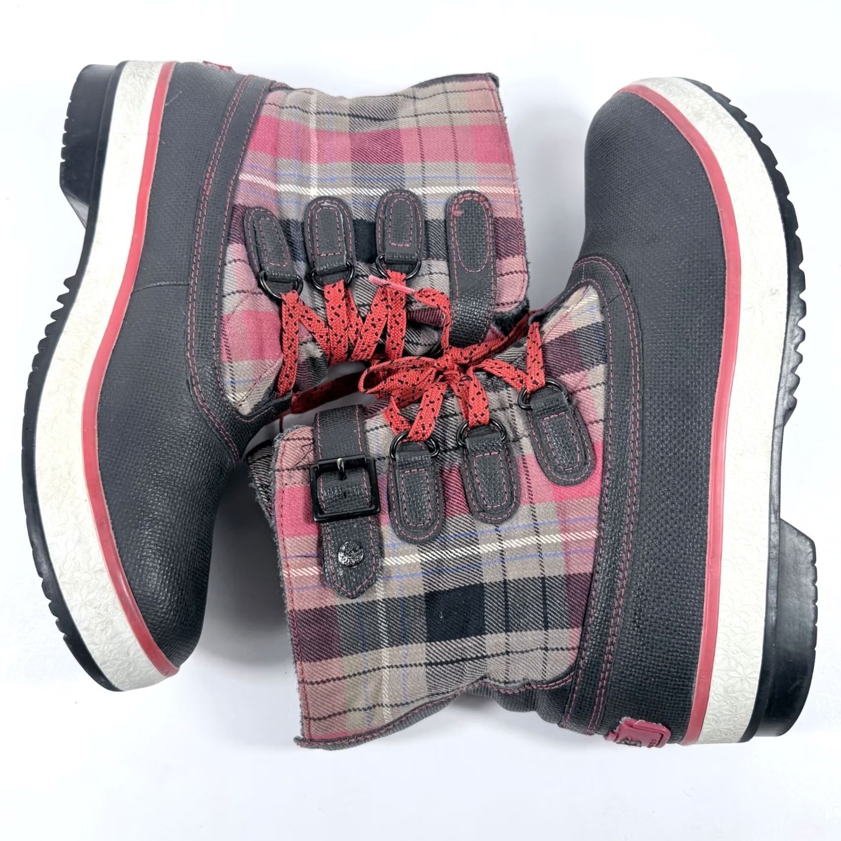 Ugg UGG Decatur Boots Women's Black/Red Plaid Waterproof Lace Up - 9 Size US 9 / IT 39 - 6 Thumbnail
