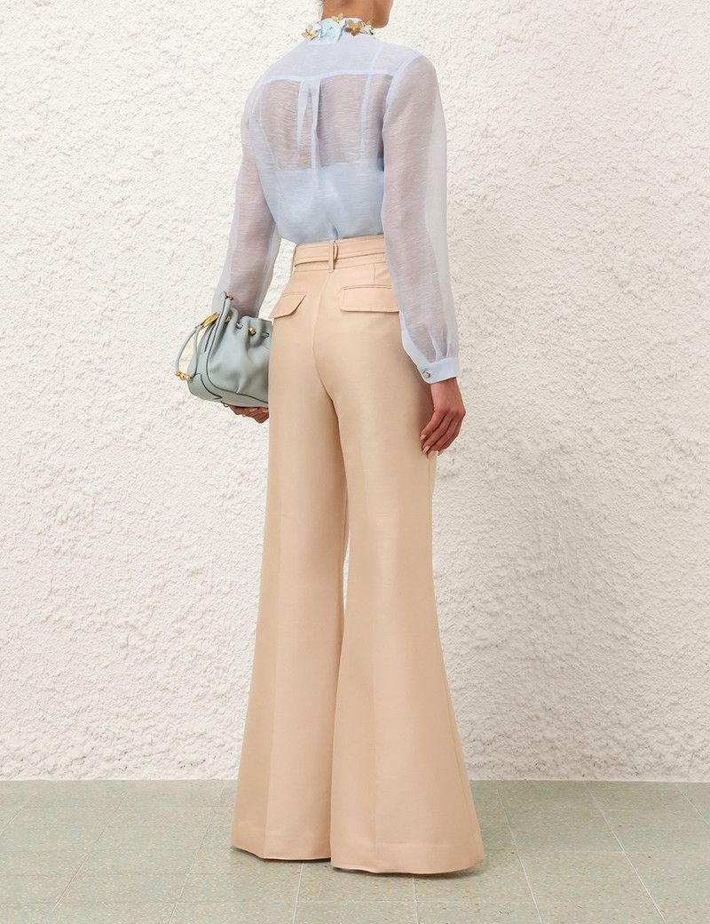 Zimmermann oc11z0226 Illuminate Embellished Shirt In Mint Blue Size XS / US 0-2 / IT 36-38 - 4 Thumbnail