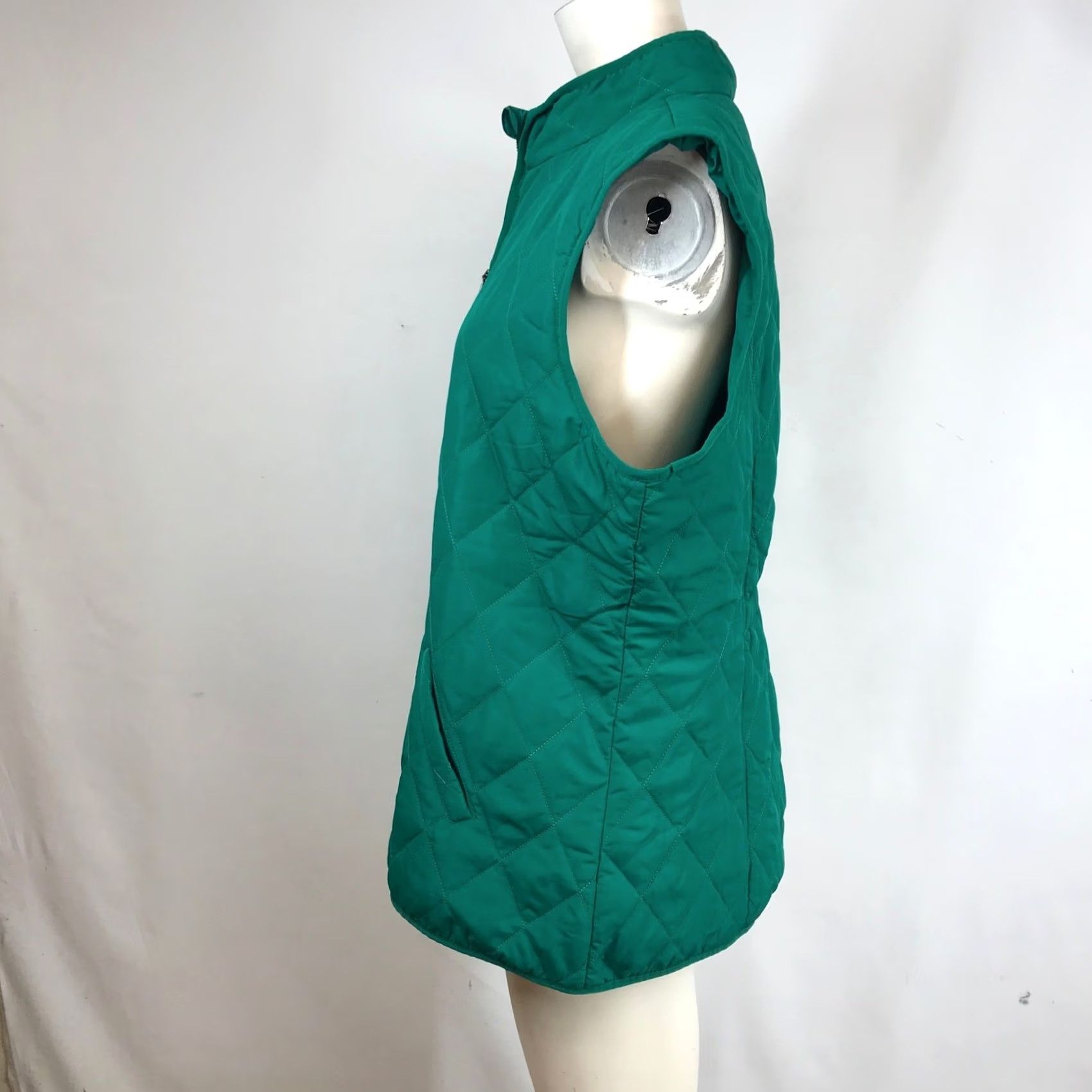 Coldwater Creek Coldwater Creek Womens Quilted Vest Emerald Green Diamond Stitch Zip Up L Size L / US 10 / IT 46 - 6 Thumbnail