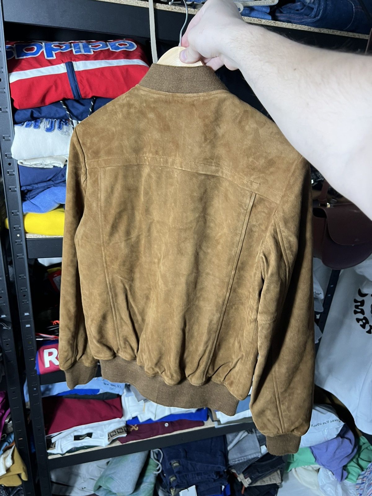 Schott Schott NYC Goat Suede Bomber Jacket Rust Brown Leather SizeS Size US S / EU 44-46 / 1 - 13 Thumbnail