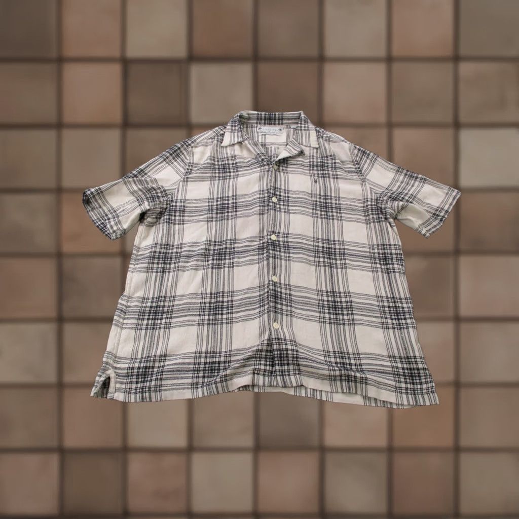Allsaints All Saints Shirt Mens XL Beige Plaid Relaxed Preppy Beach Golf Logo Size US XL / EU 56 / 4 - 1 Thumbnail
