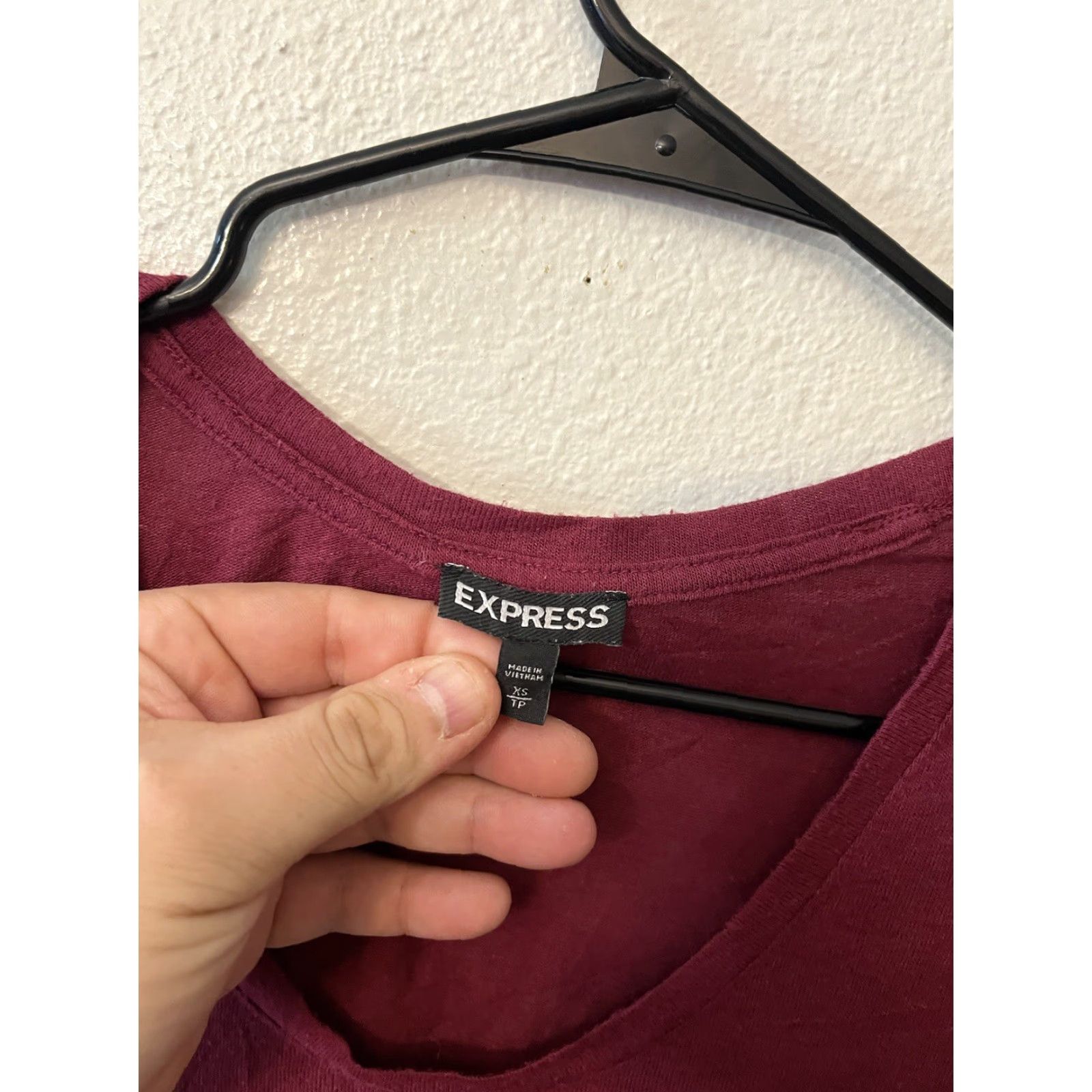 Express Express Sweater T-Shirt Womens XS Cap Round Neck Short Sleeve Pocket Maroon Size XS / US 0-2 / IT 36-38 - 3 Thumbnail