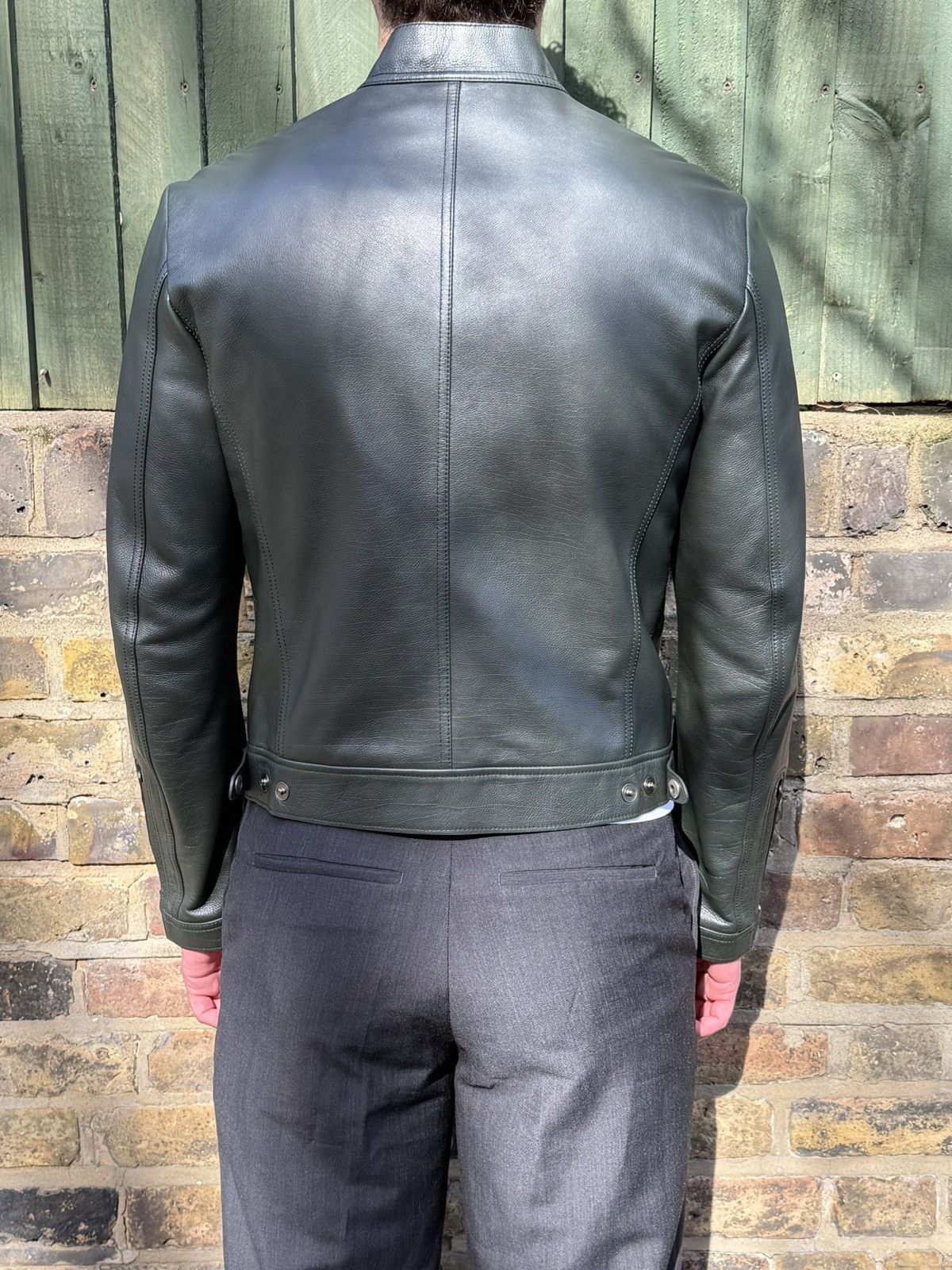 Tom Ford Tom Ford Dark Forest Calf Leather Café Racer Jacket Size US M / EU 48-50 / 2 - 3 Thumbnail