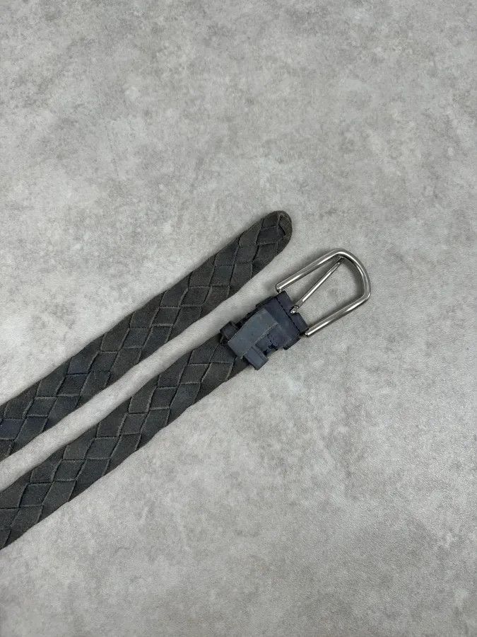 Prada Prada Navy Leather Woven Belt Size ONE SIZE - 6 Thumbnail