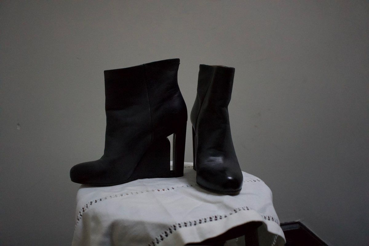 Avant Garde x Maison Margiela 'Heel Shoes Cut Out' Leather Wedge Boots in Black, Women's (Size 9)