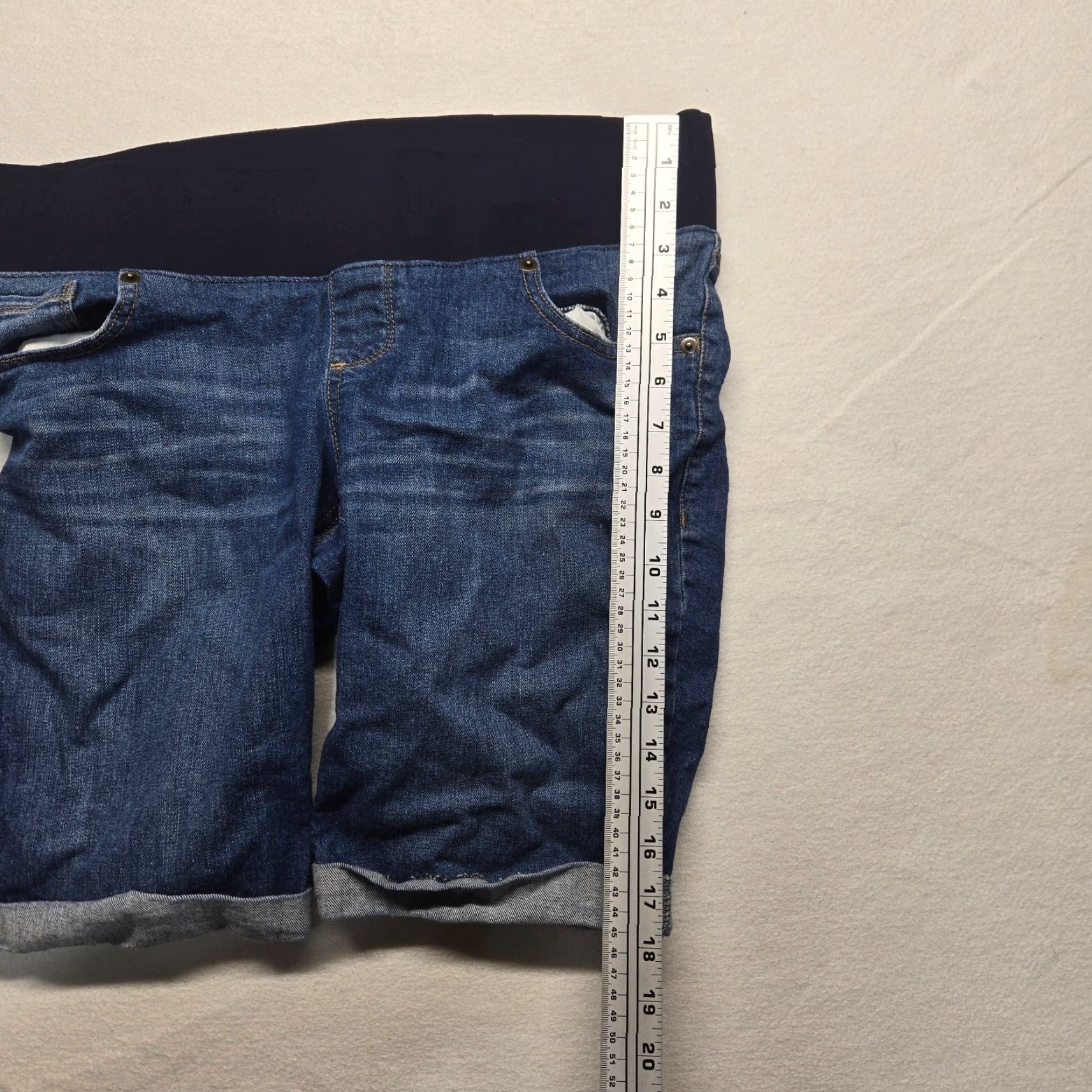 Greats Great Expectations Maternity Denim Shorts Women Adult M Color Blue Size M Casual Cuffed 8-10 Cotton Blend Spandex Jeans Shorts Size 32" / US 10 / IT 46 - 4 Thumbnail