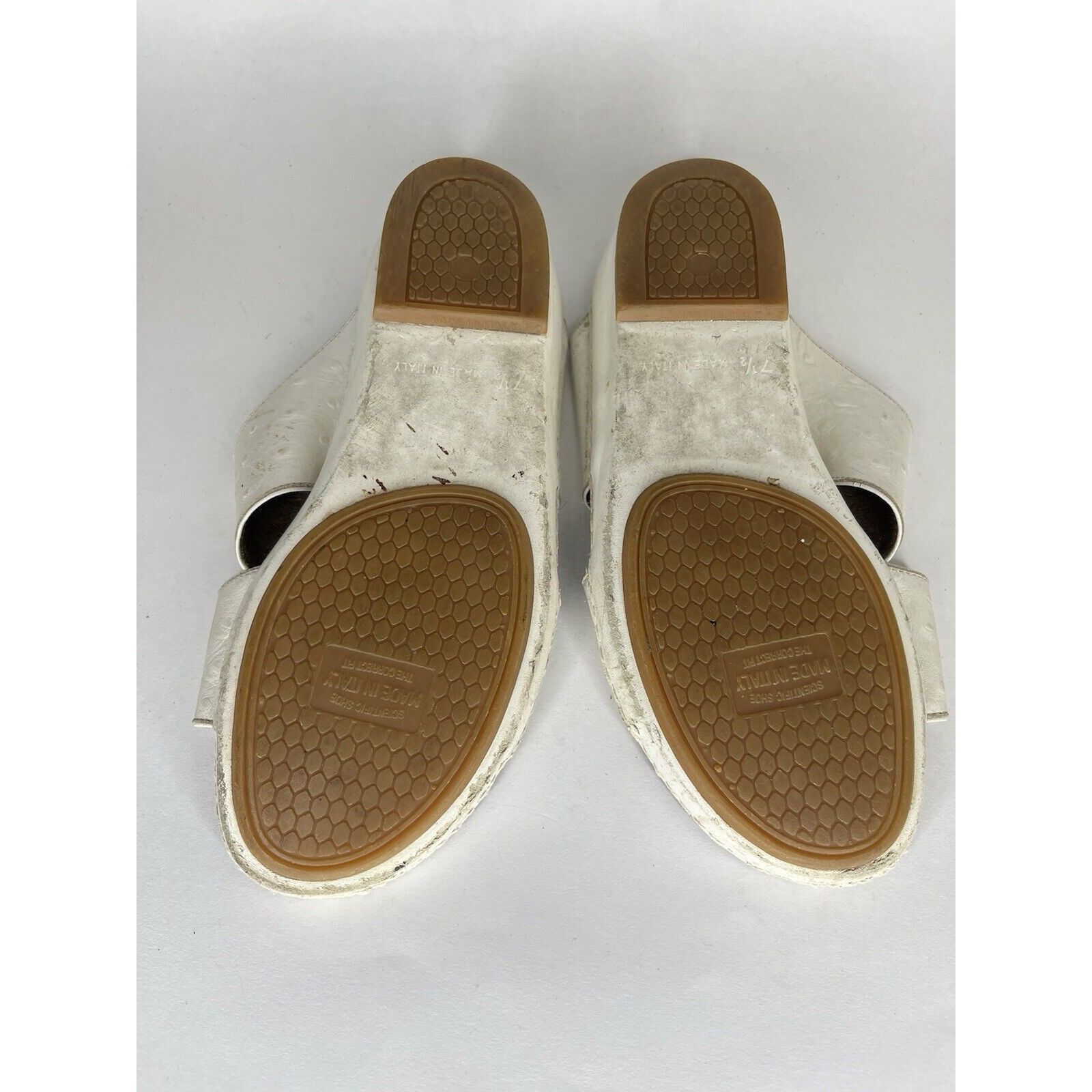 Other Barjeel White Leather Comfort Walking Wedge Slides Sandals W Size US 7.5 / IT 37.5 - 6 Thumbnail