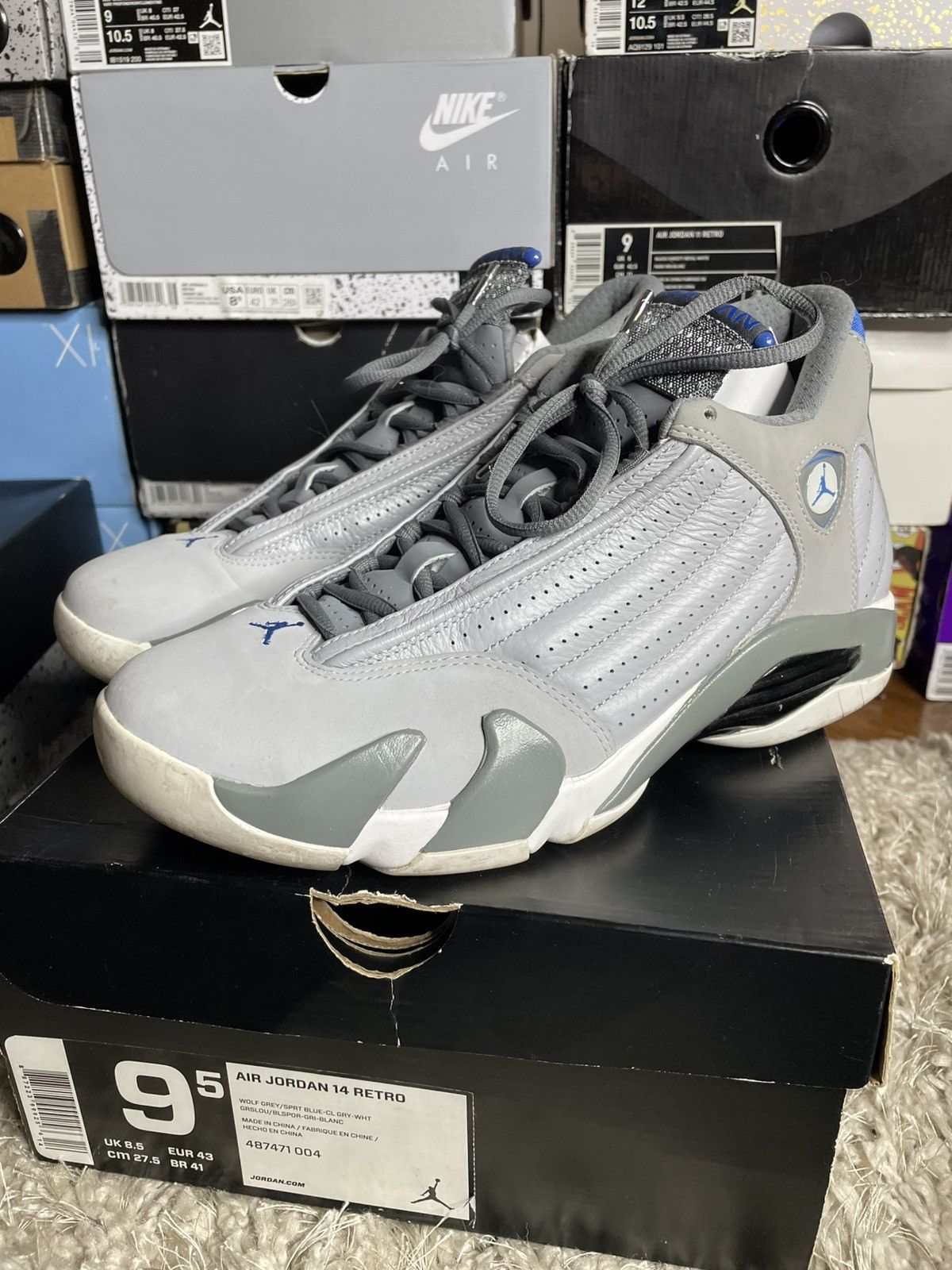 Jordan Brand Jordan 14 Wolf Grey Size US 9.5 / EU 42-43 - 1 Thumbnail