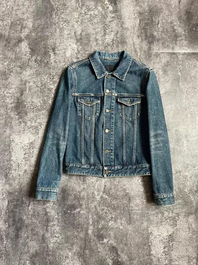 Saint Laurent Paris Deep Blue Washed Distressed Denim Jack
