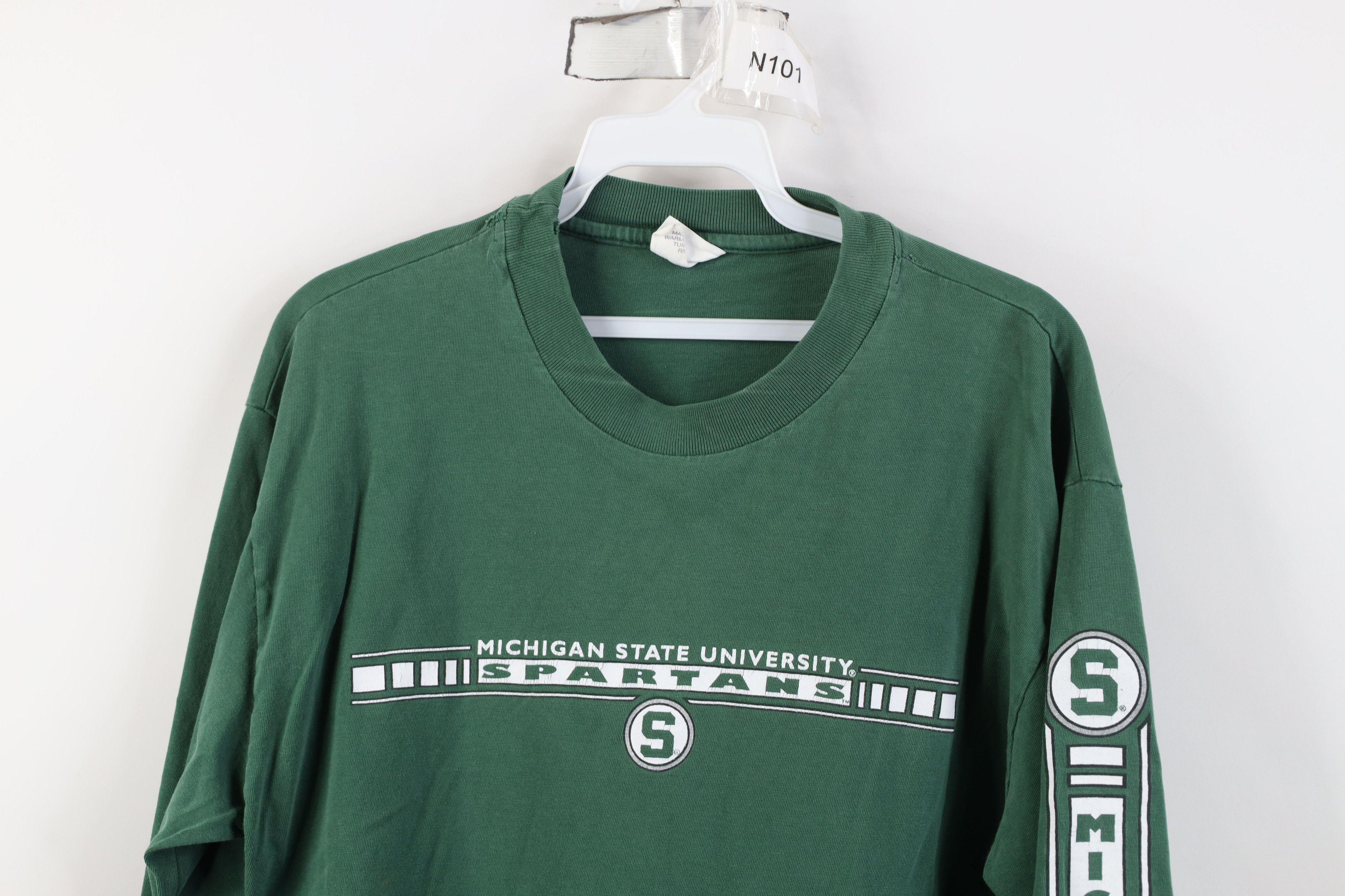 Vintage Vintage 90s Michigan State University Long Sleeve T-Shirt Size US L / EU 52-54 / 3 - 2 Thumbnail