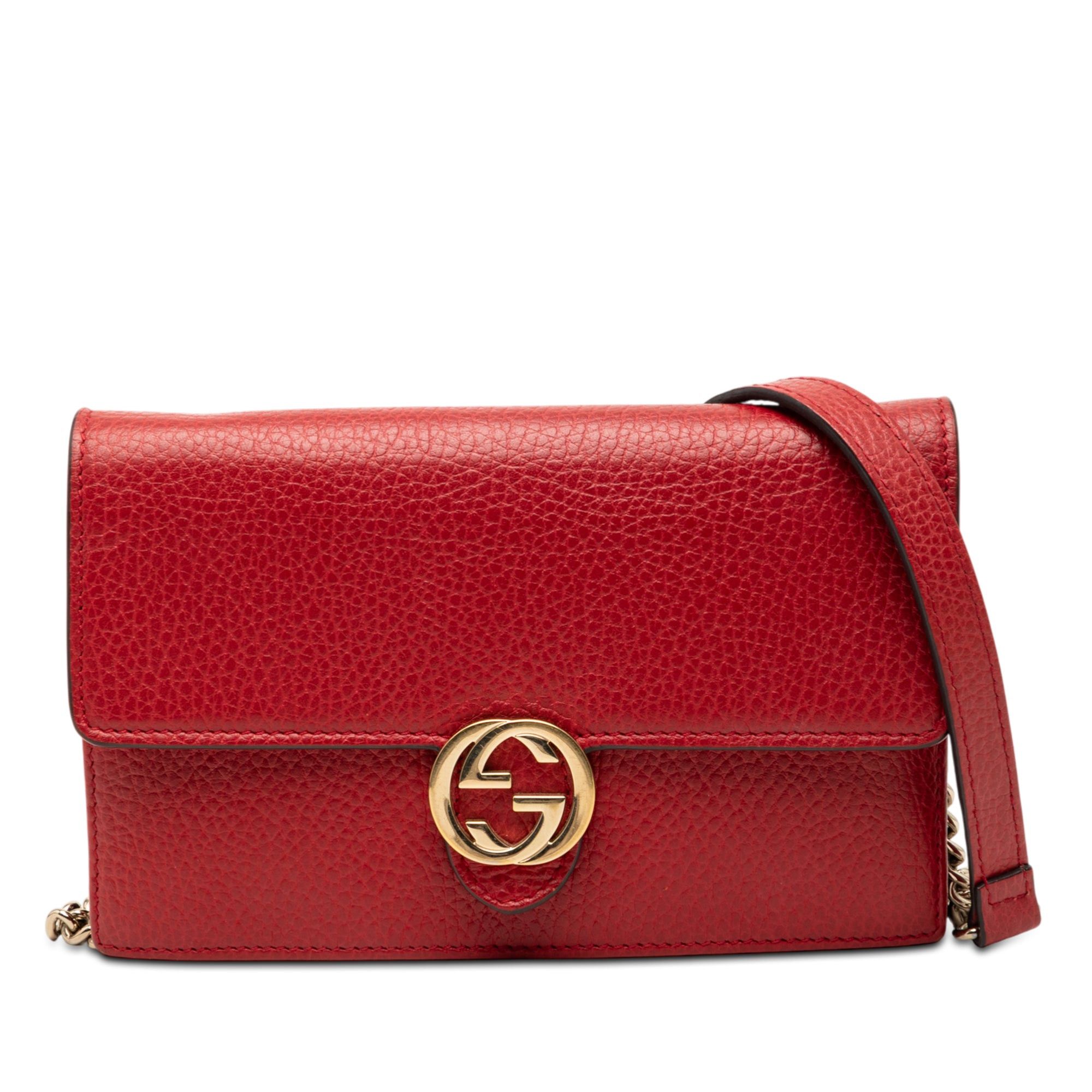 Gucci Dollar Calfskin Interlocking G Wallet on Chain Size ONE SIZE - 1 Thumbnail